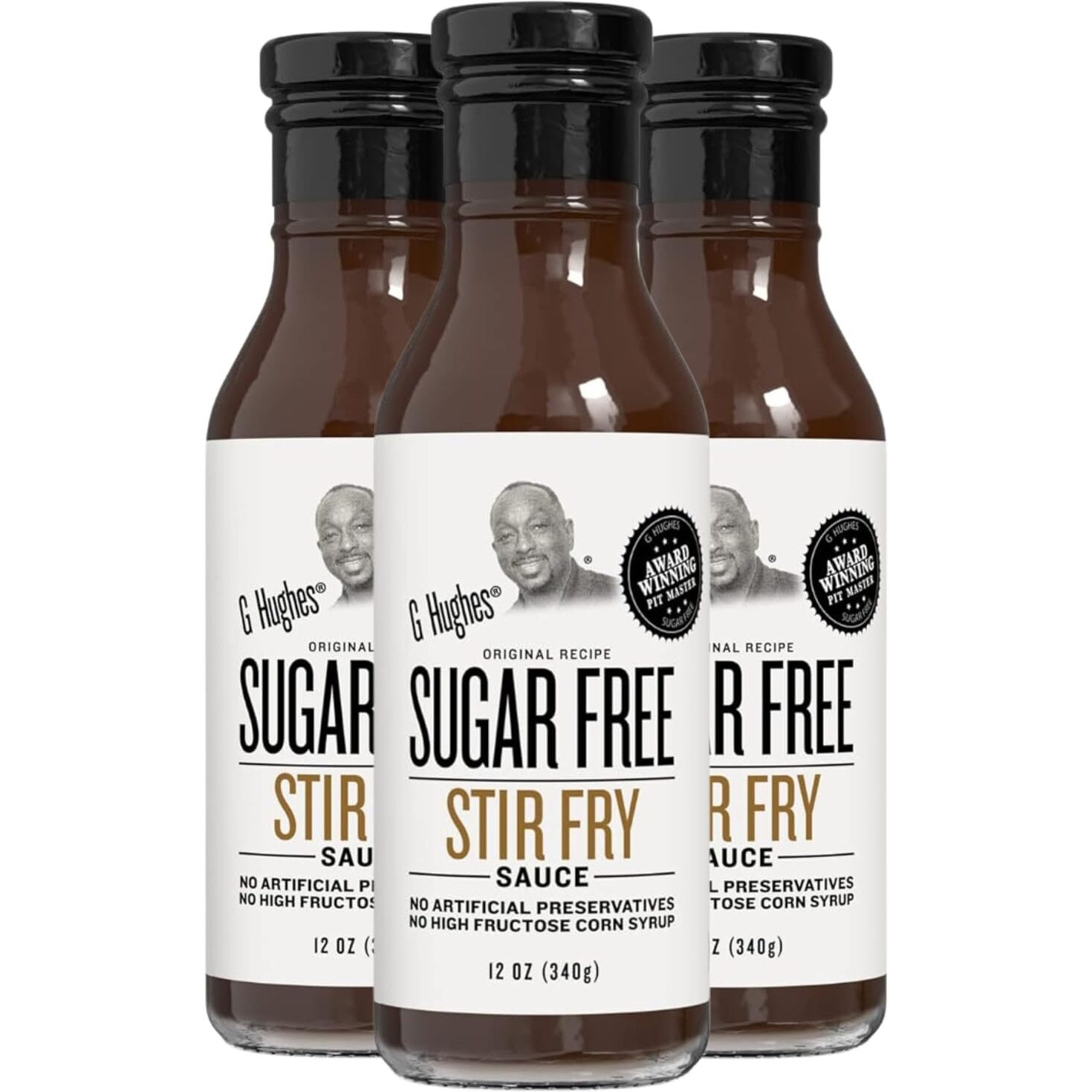G Hughes Sugar Free Stir Fry Sauce - G Hughes Sugar Free Sauces, Stir Fry Sauces, Keto Stir Fry Sauce, Gluten Free Stir-Fry Sauce, Sugar Free Sauces, Sugar Free Stir Fry - 12 Oz (3-Pack)