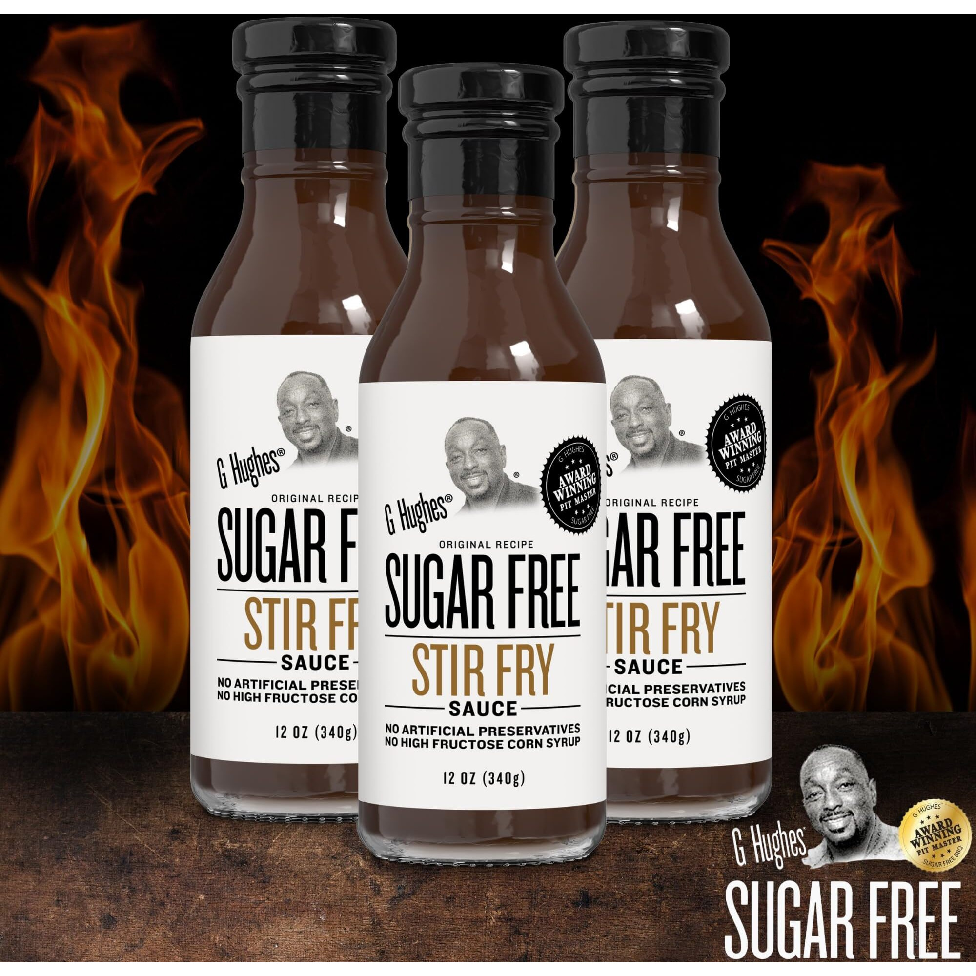 G Hughes Sugar Free Stir Fry Sauce - G Hughes Sugar Free Sauces, Stir Fry Sauces, Keto Stir Fry Sauce, Gluten Free Stir-Fry Sauce, Sugar Free Sauces, Sugar Free Stir Fry - 12 Oz (3-Pack)