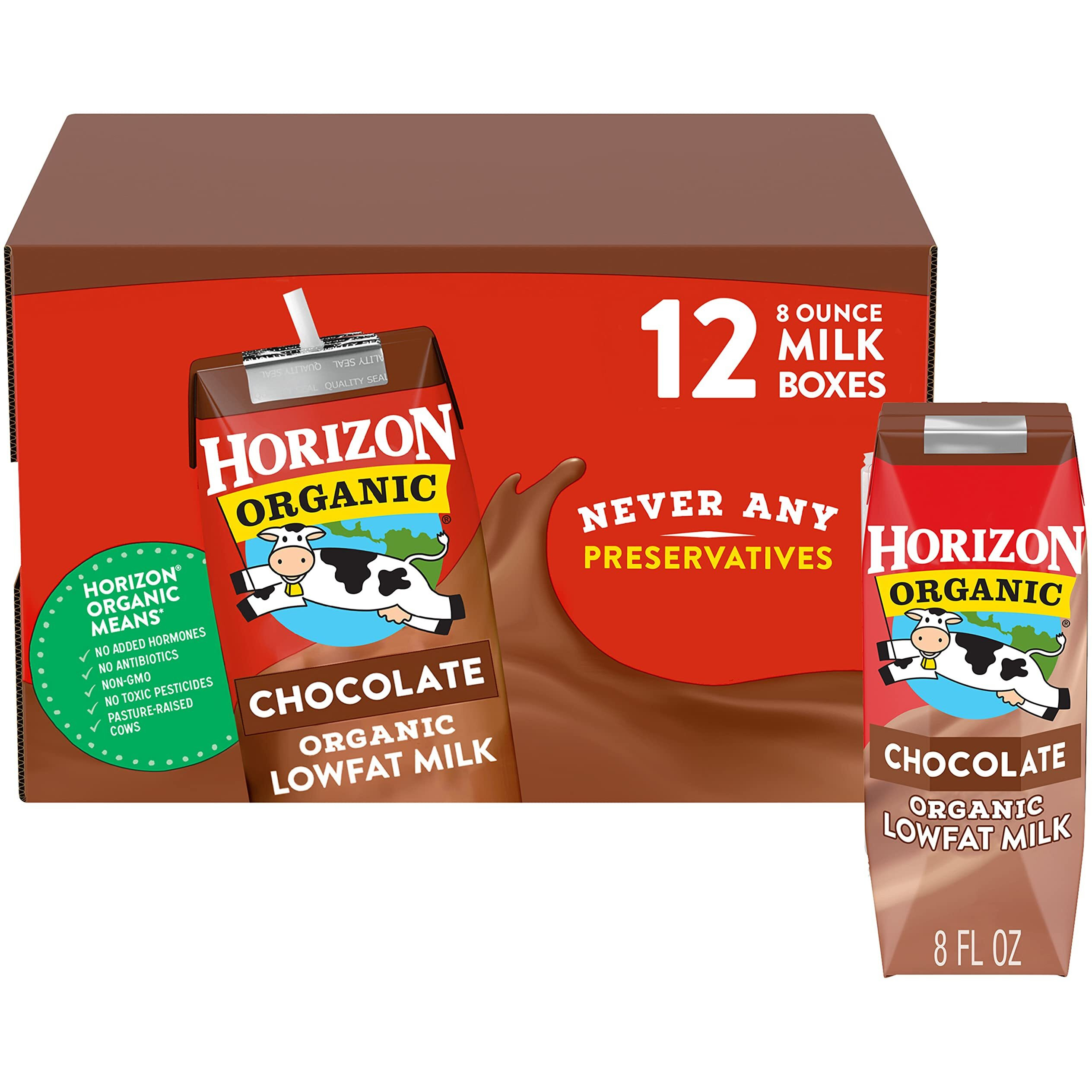 Horizon Organic Shelf-Stable 1% Low Fat Milk Boxes, Chocolate, 8 Oz., 12 Pack