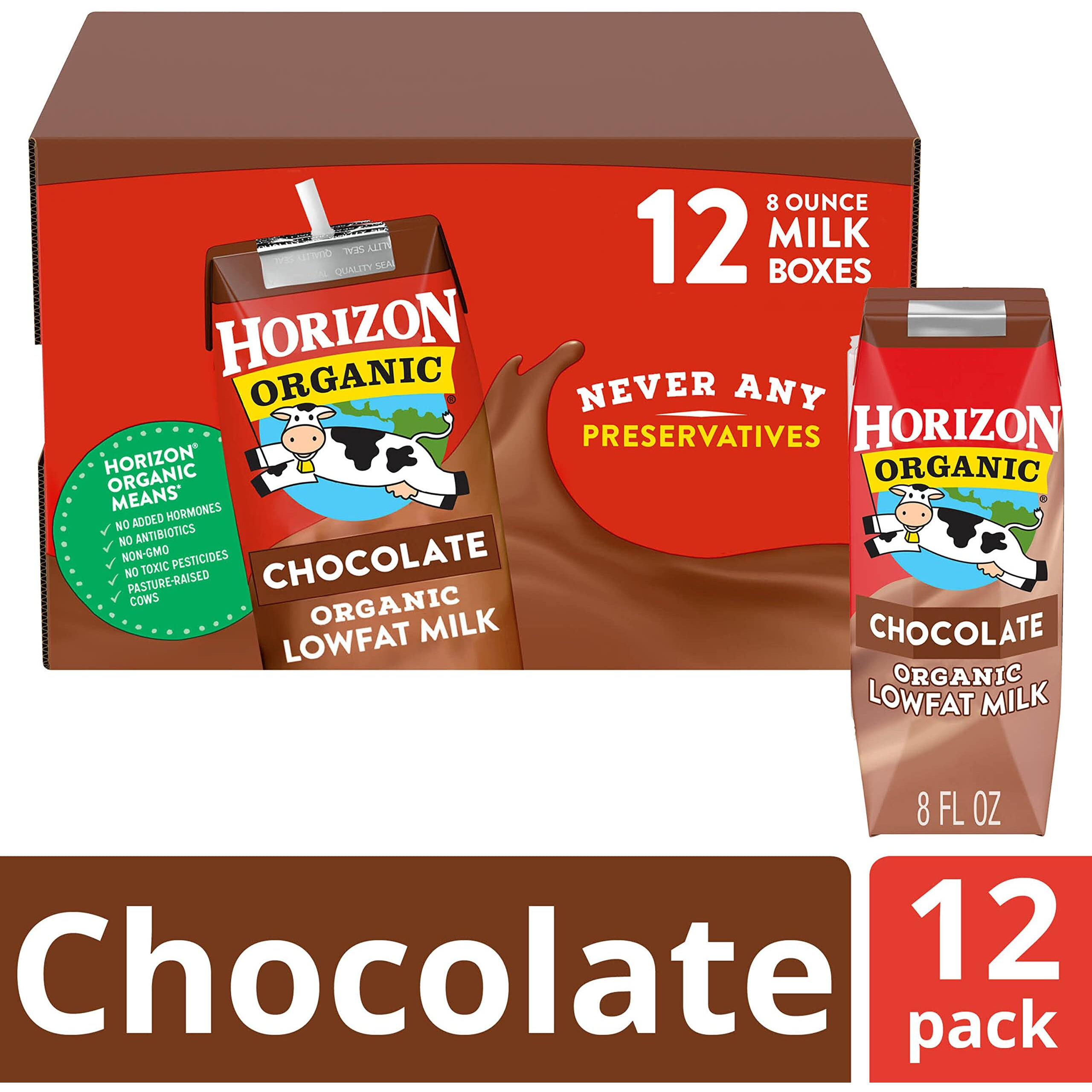 Horizon Organic Shelf-Stable 1% Low Fat Milk Boxes, Chocolate, 8 Oz., 12 Pack