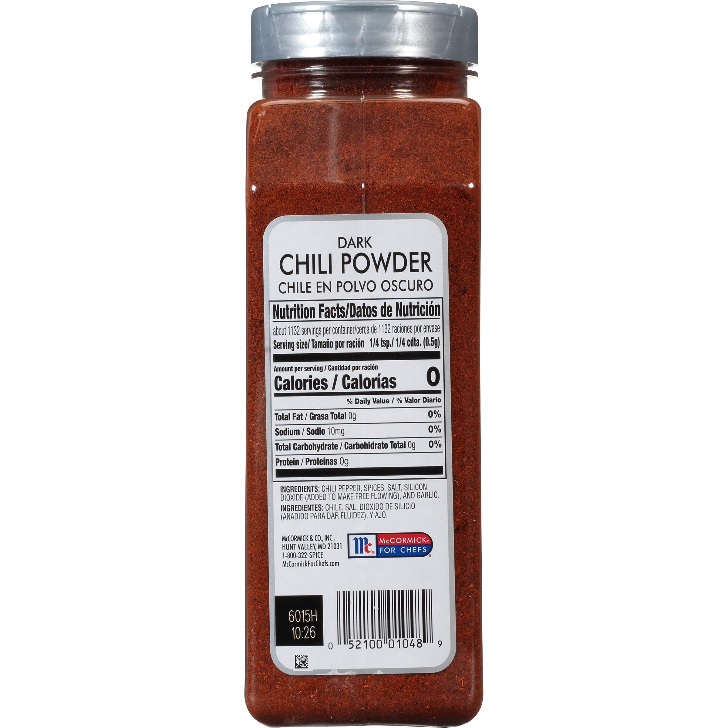 Mccormick Culinary Dark Chili Powder, 20 Oz - One 20 Ounce Container Or Dark Chili Powder, Enhances Nachos, Tacos, Enchiladas And Dark Chocolate