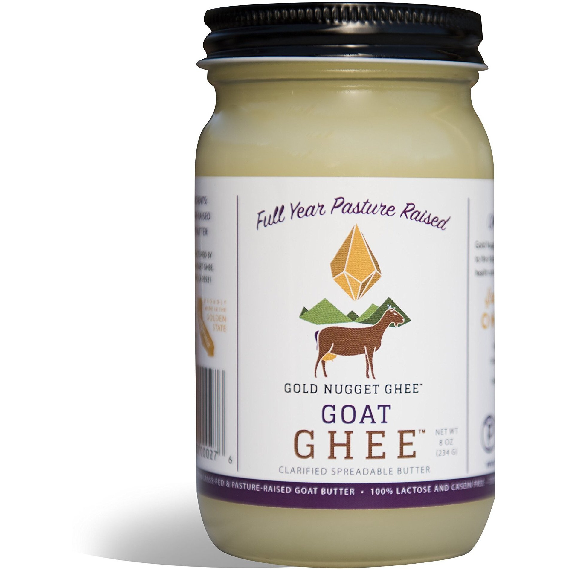 Goat Ghee A2/A2 By Gold Nugget Ghee, Full-Year/Pasture-Raised, Grass-Fed, Keto & Paleo 8Oz