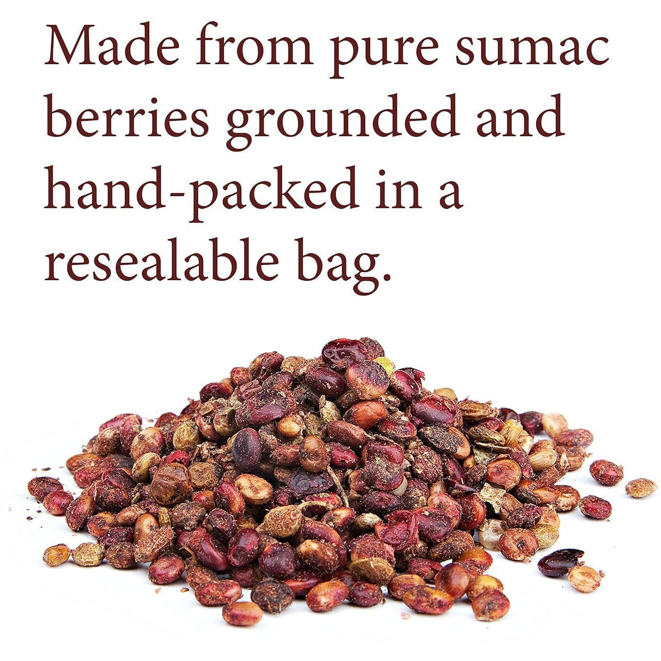 The Spice Way - Pure 100% Sumac, No Salt, No Gmo, No Irradiation, Spice Seasoning Powder 8 Oz (Resealable Bag) (Sumak)