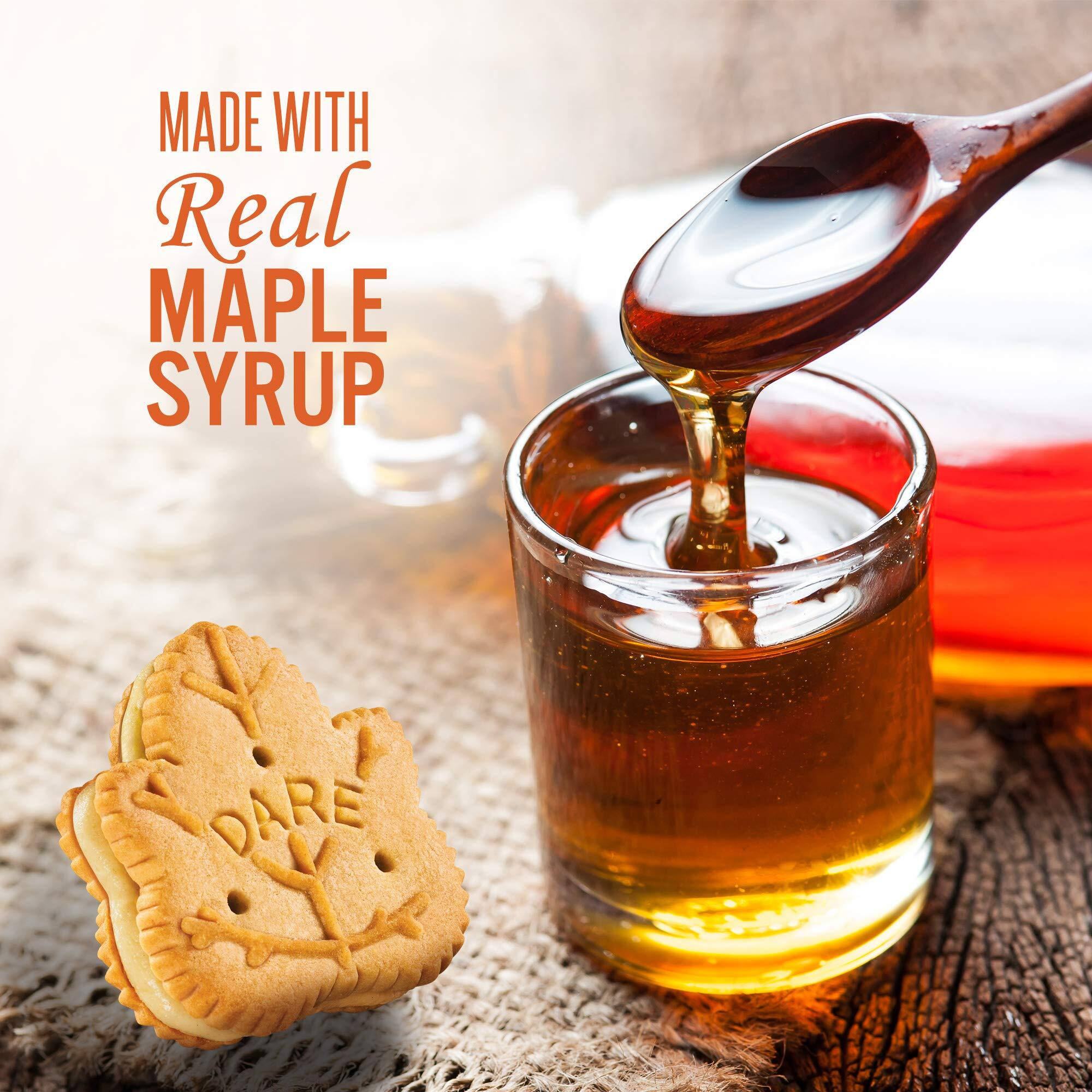 Dare Maple Leaf Creme Cookies 300G Box, Peanut Free, Made With Real Maple Syrup, No Preservatives, Imported From Canada