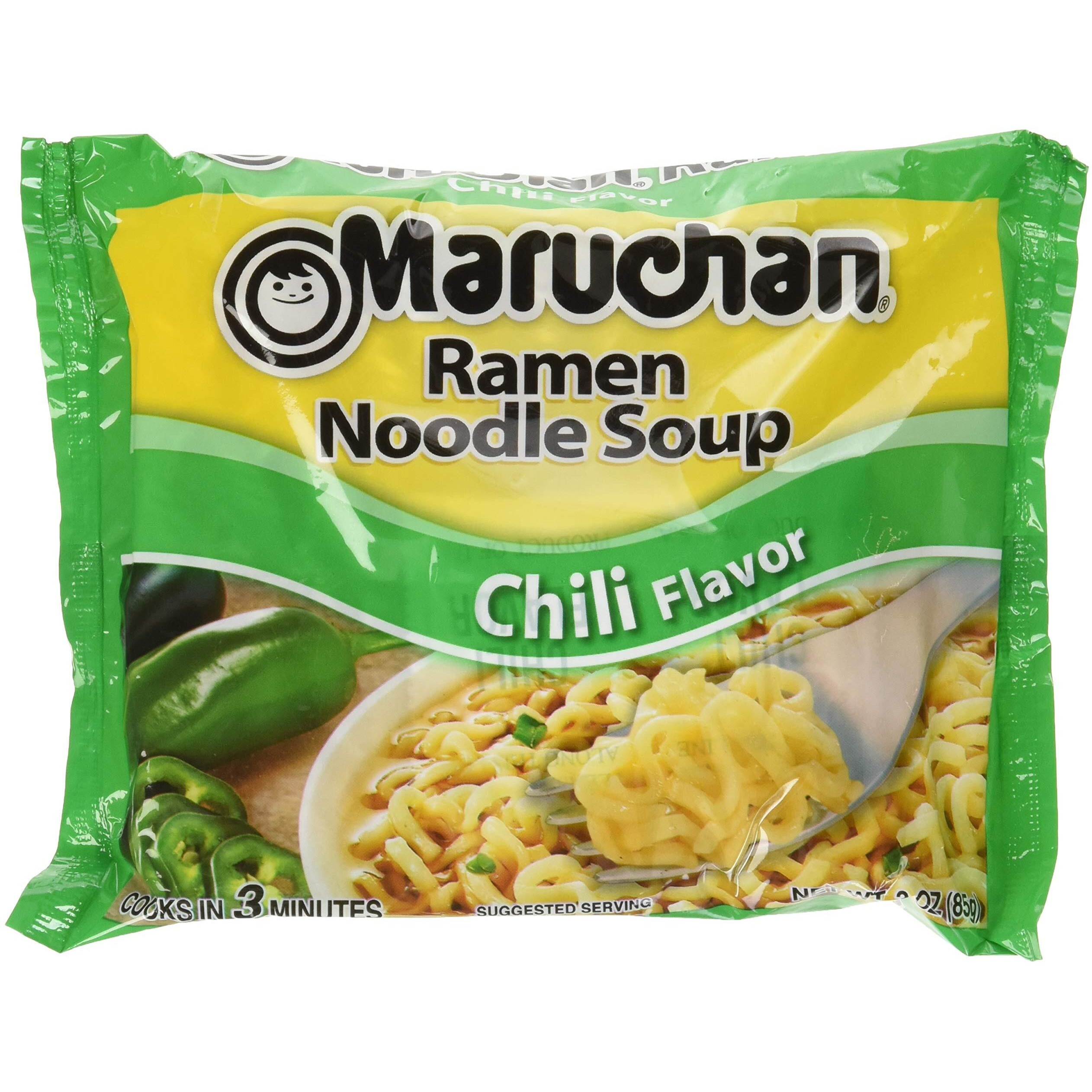 Maruchan Ramen Chili, Instant Ramen Noodles, Ready To Eat Meals, 3 Oz, 24 Count