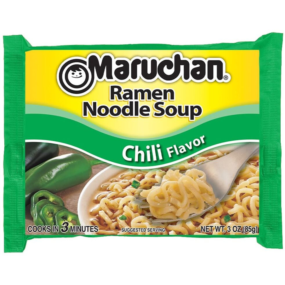 Maruchan Ramen Chili, Instant Ramen Noodles, Ready To Eat Meals, 3 Oz, 24 Count