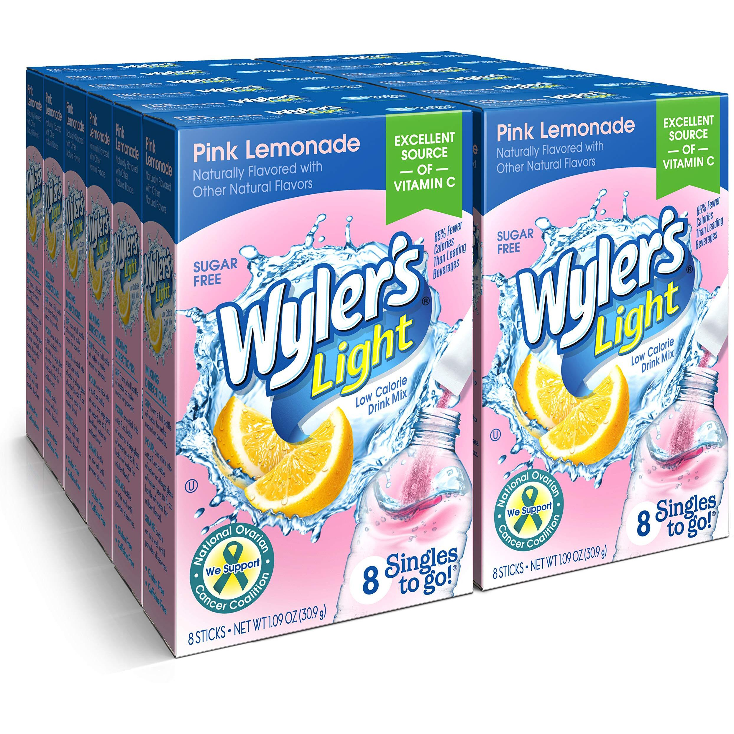 Wyler's Light Singles To Go Powder Packets, Water Drink Mix, Pink Lemonade, 96 Single Servings (Pack Of 12)