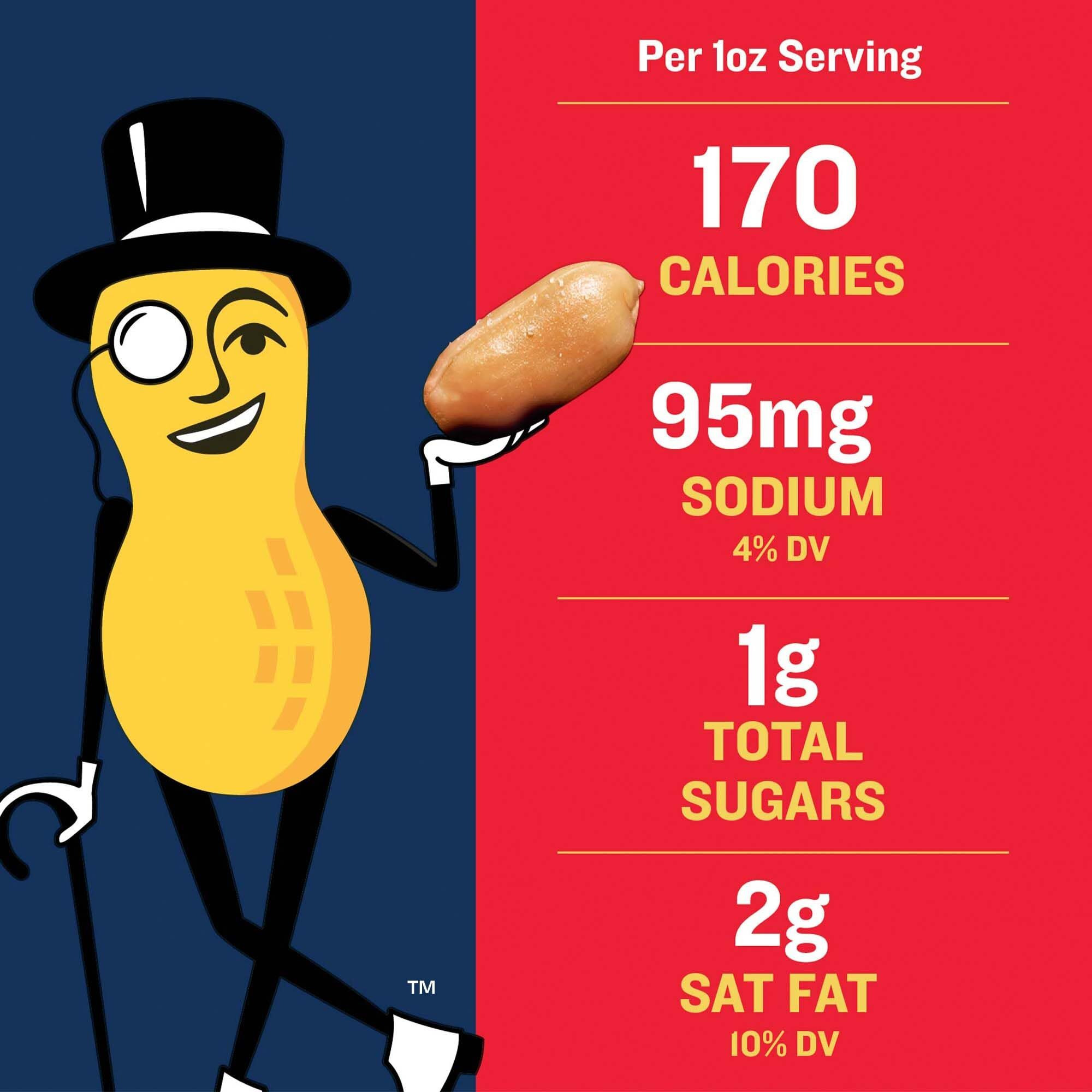 Planters Salted Cocktail Peanuts, Party Snack, Plant-Based Protein, After School Snack, Roasted In Peanut Oil, Salted Nuts, Snack For Adults, Flavored With Sea Salt, Bulk Nuts, Kosher, 2.19Lb Jar