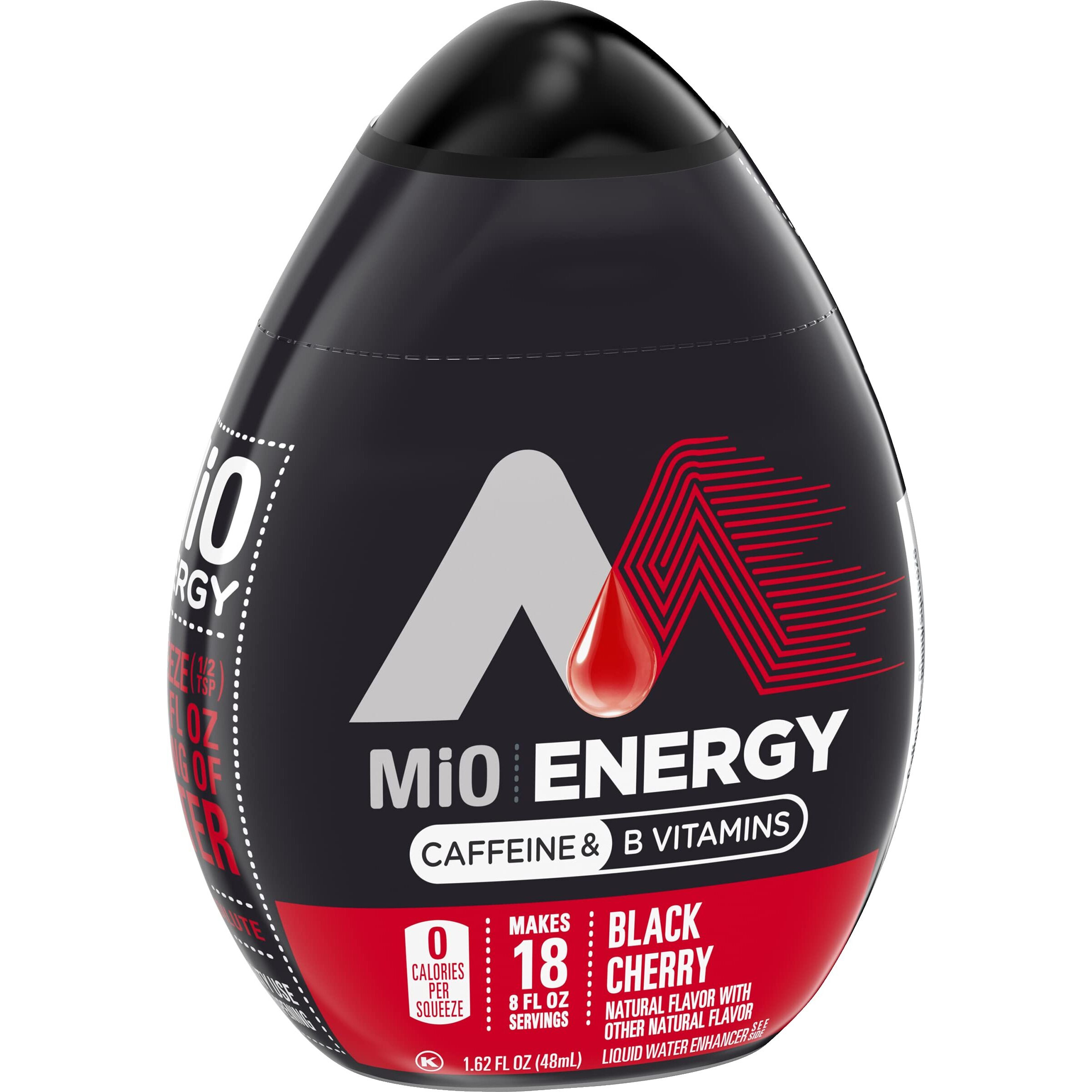 Mio Energy Black Cherry Liquid Water Enhancer, Caffeinated, 1.62 Fl Oz (Pack Of 4)