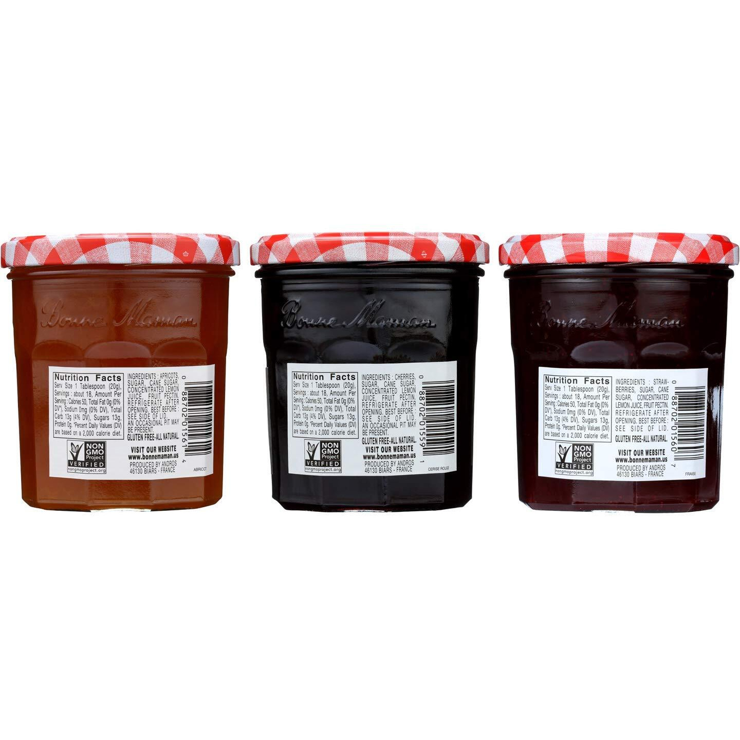 Bonne Maman Fruit Preserves, Variety Pack (Strawberry, Cherry, Apricot), 13 Ounce Jars (Pack Of 3)
