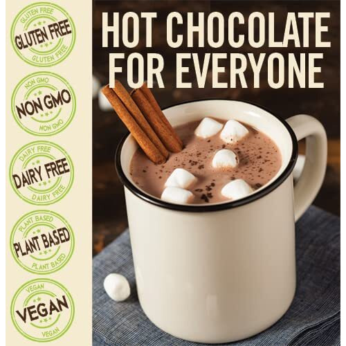 Castle Kitchen Double Dutch Dark Chocolate Premium Hot Cocoa Mix - Dairy-Free, Vegan, Plant Based, Gluten-Free, Non-Gmo Project Verified, Kosher - Just Add Water - 14 Oz