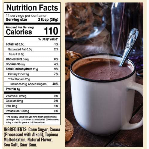 Castle Kitchen Double Dutch Dark Chocolate Premium Hot Cocoa Mix - Dairy-Free, Vegan, Plant Based, Gluten-Free, Non-Gmo Project Verified, Kosher - Just Add Water - 14 Oz