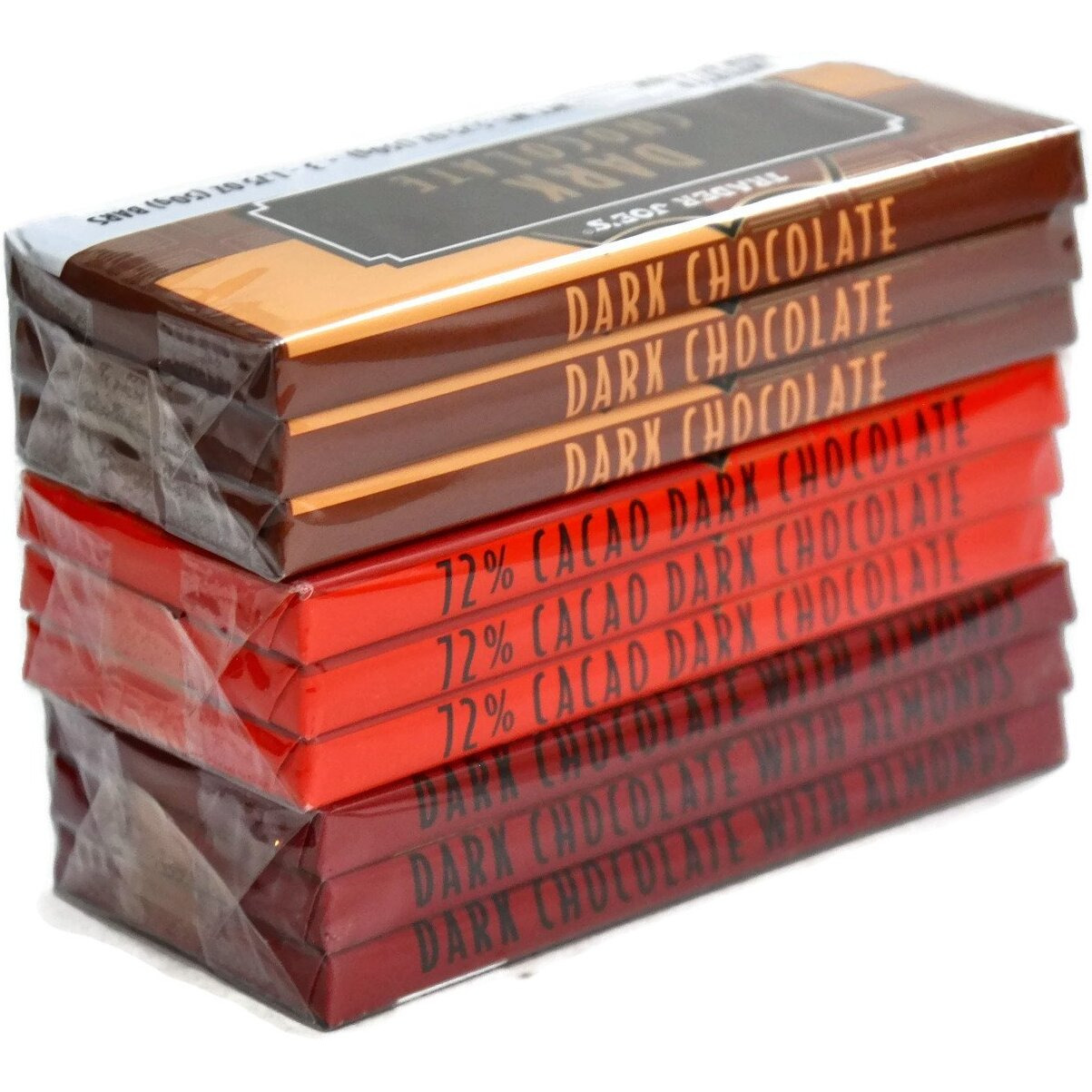 Trader Joe's Belgian Dark Chocolate Bars 3 Variety Pack - Total 9 Bars, 1.7 Ounces