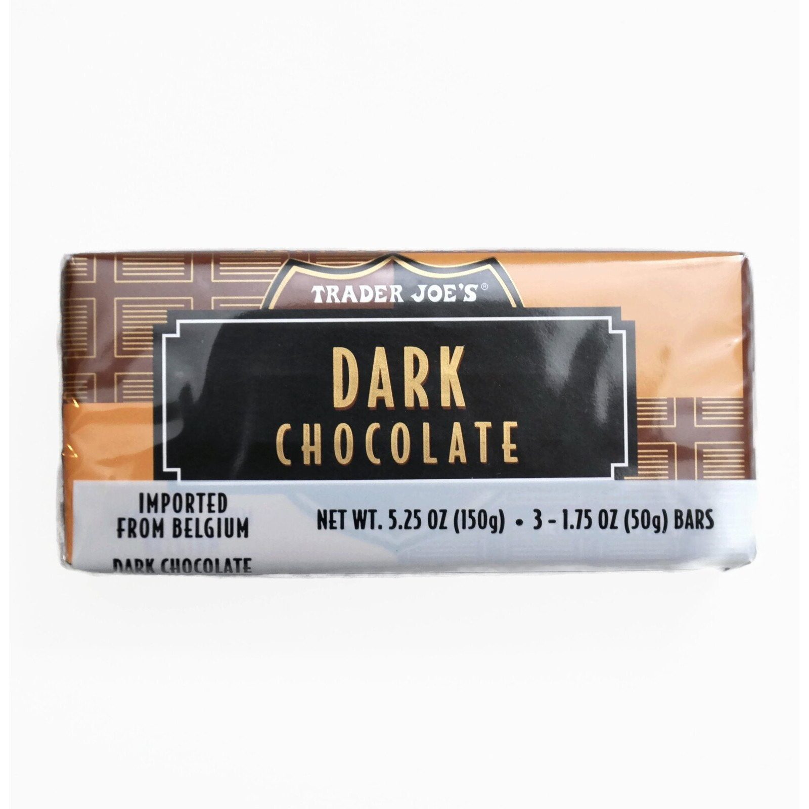 Trader Joe's Belgian Dark Chocolate Bars 3 Variety Pack - Total 9 Bars, 1.7 Ounces