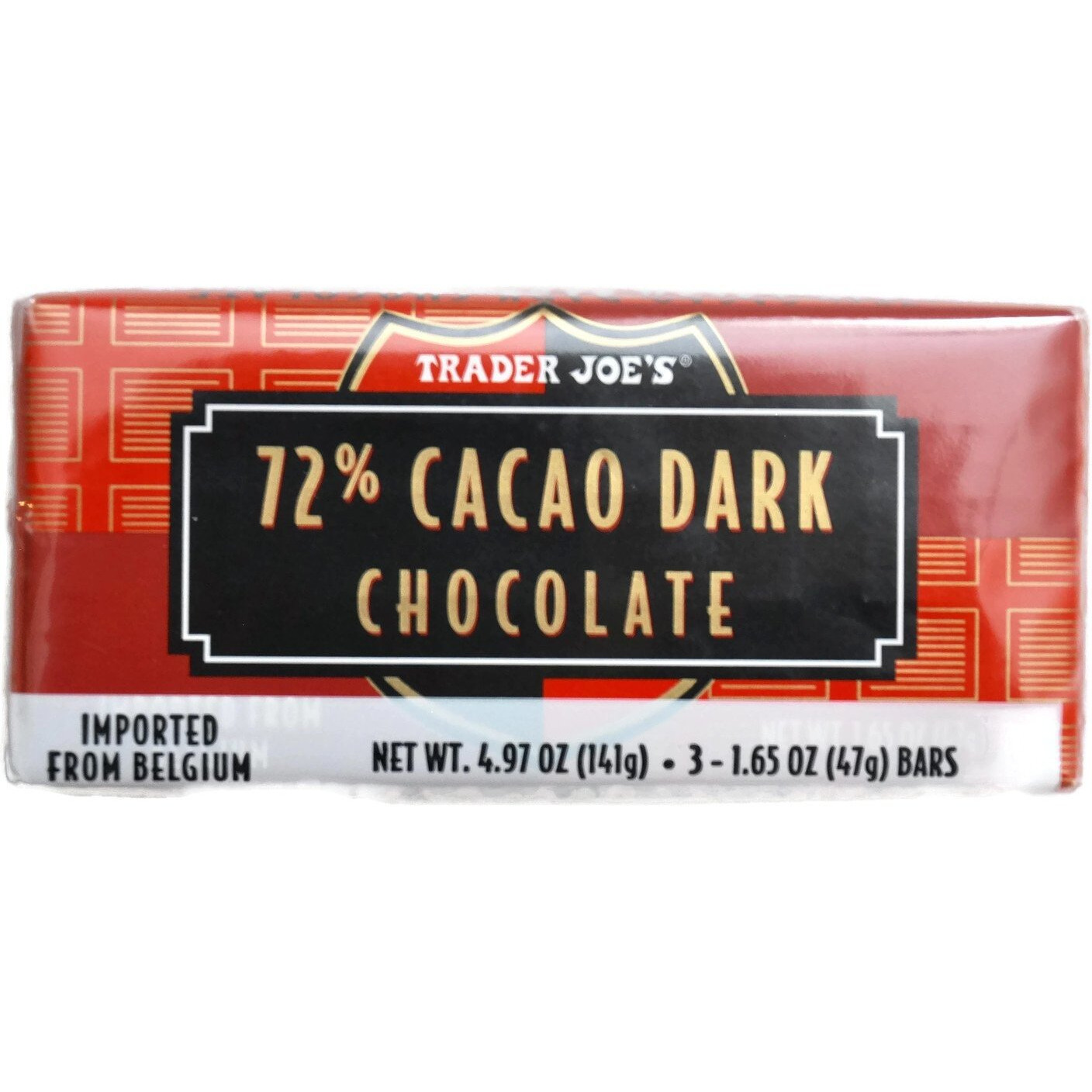 Trader Joe's Belgian Dark Chocolate Bars 3 Variety Pack - Total 9 Bars, 1.7 Ounces