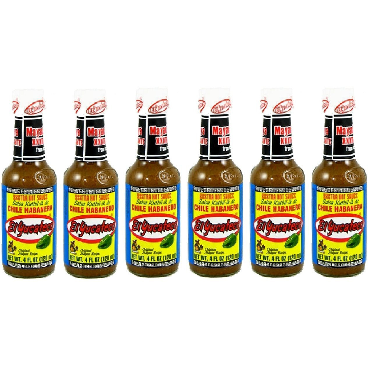 El Yucateco Sauce Habanero Xtra Hot, 4 Fl Oz (Pack Of 6)