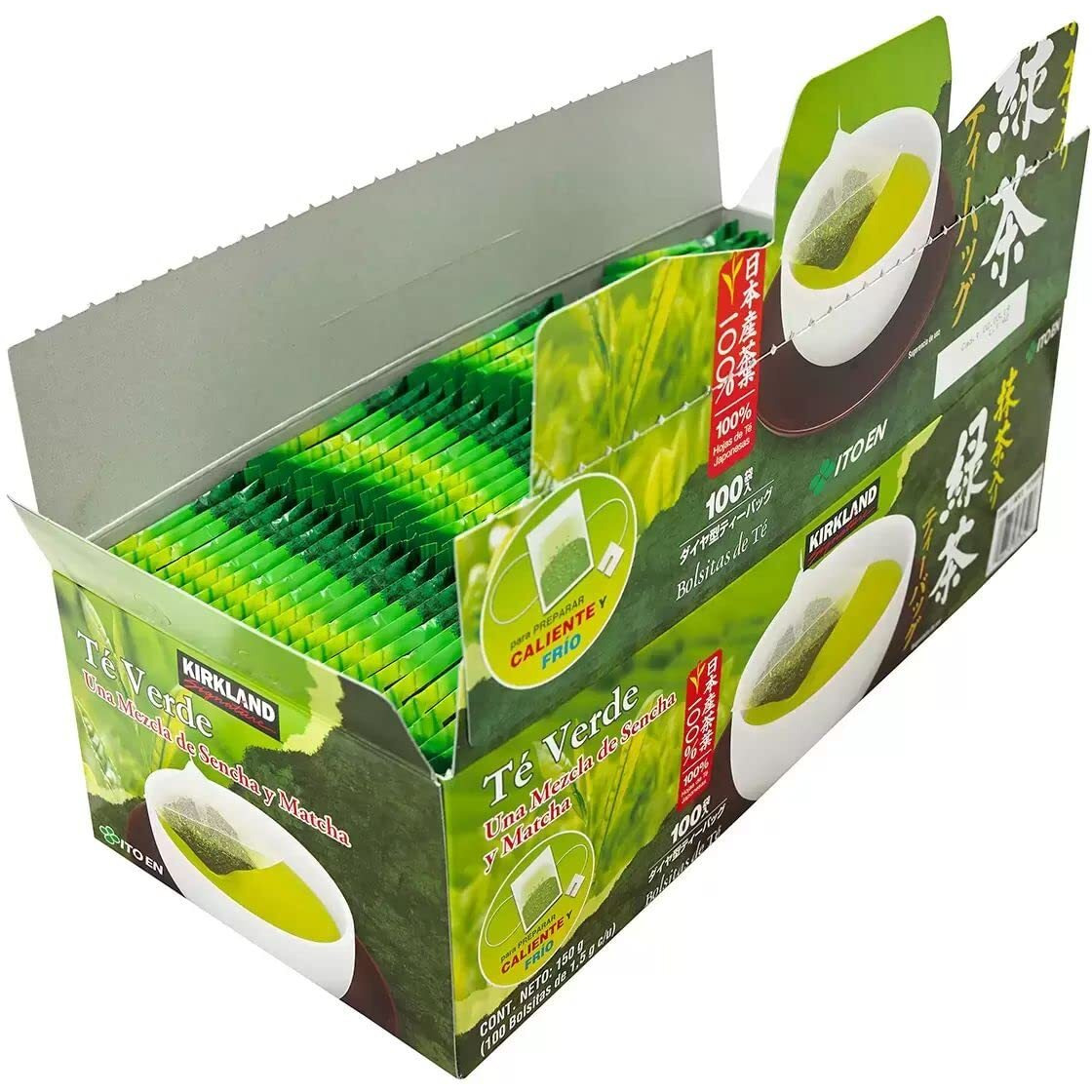 Kirkland Signature Ito En Matcha Blend, 100% Japanese Green Tea Leaves, 100 T...