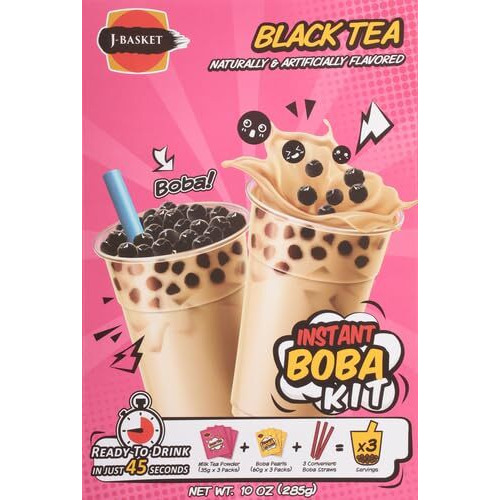 J-Basket Black Tea Boba Kit, 10 Oz