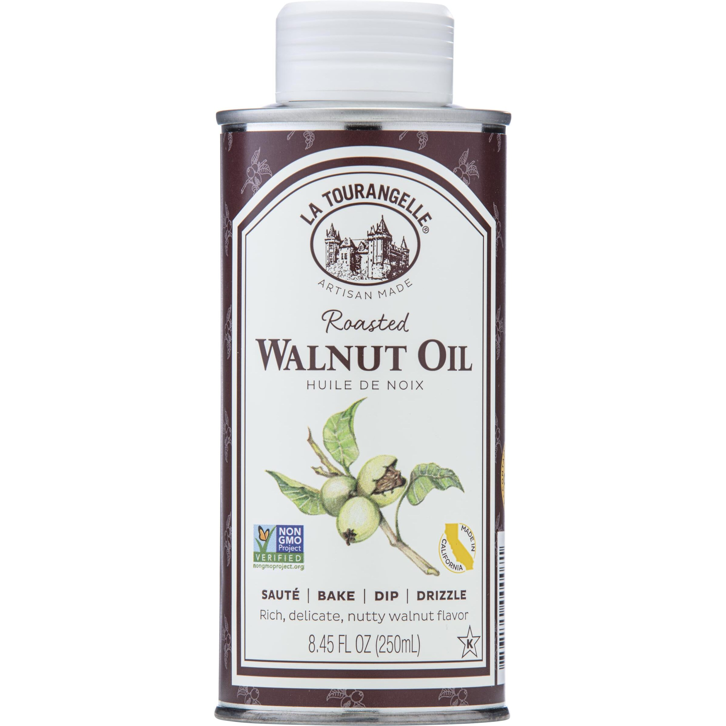 La Tourangelle, Roasted Walnut Oil, Plant-Based Source Of Omega-3 Fatty Acid, Cooking, Baking, & Beauty, 8.45 Fl Oz