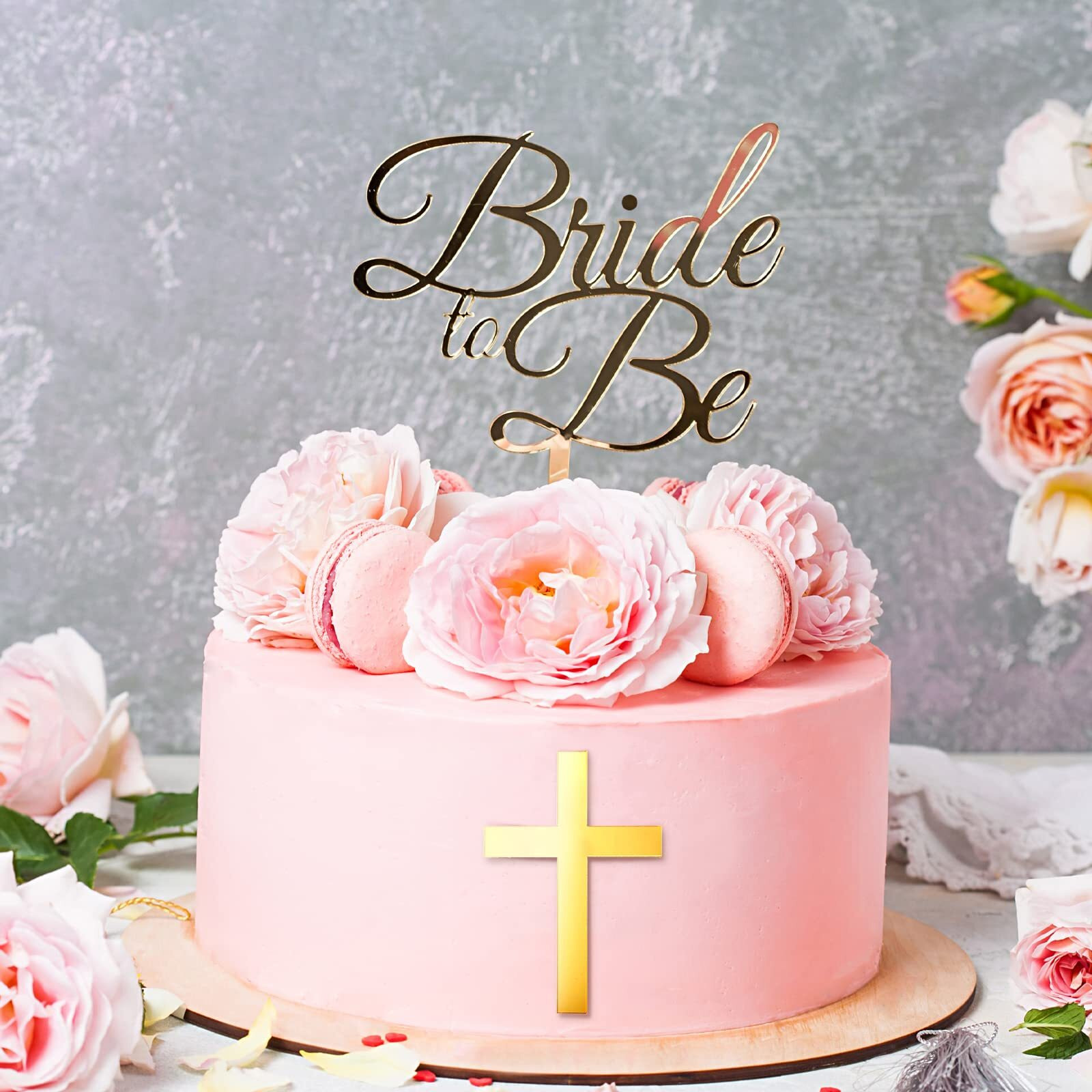 16 Pieces Baptism Cake Toppers Crossing Cupcake Toppers Gold Mirror Acrylic Cake Topper Baptism Decor Christian Decorations (Classic Style)