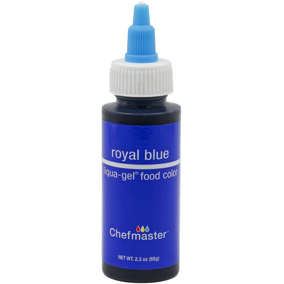Chefmaster Royal Blue Liqua-Gel Food Coloring | Vibrant Color | Professional-Grade Dye For Icing, Frosting, Fondant | Baking & Decorating | Fade-Resistant | Easy-To-Use | Made In Usa | 2.3 Oz