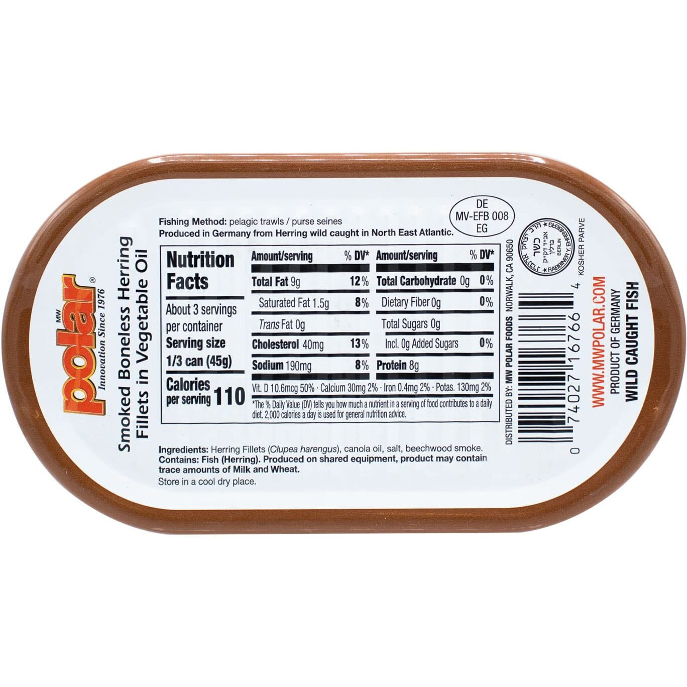 Mw Polar Smoked Herring In Vegetable Flavored Oil, 6.7 Ounce (Pack Of 12)