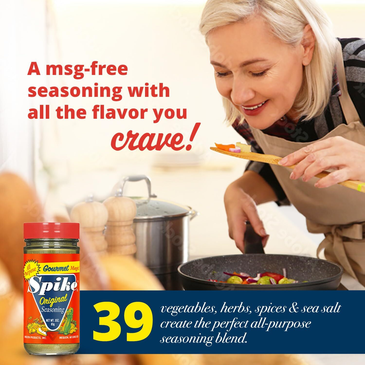 Spike Seasoning, Original Gourmet Magic Seasoning Salt Blend - Seasonings And Spices For Cooking, Popcorn Seasoning, All-Purpose Seasoning For More Flavorful, Healthy Meals, 3 Oz (Pack Of 6)