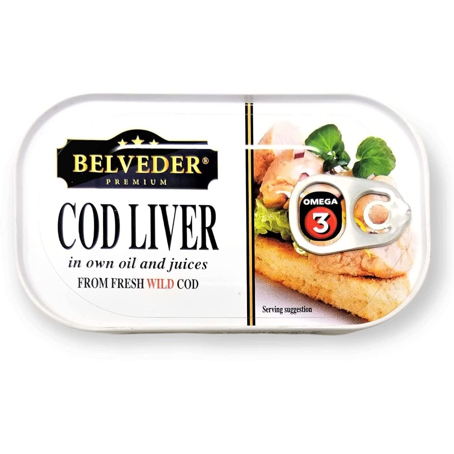 Belveder Wild Cod Liver 120G Can From Iceland Pack Of 12
