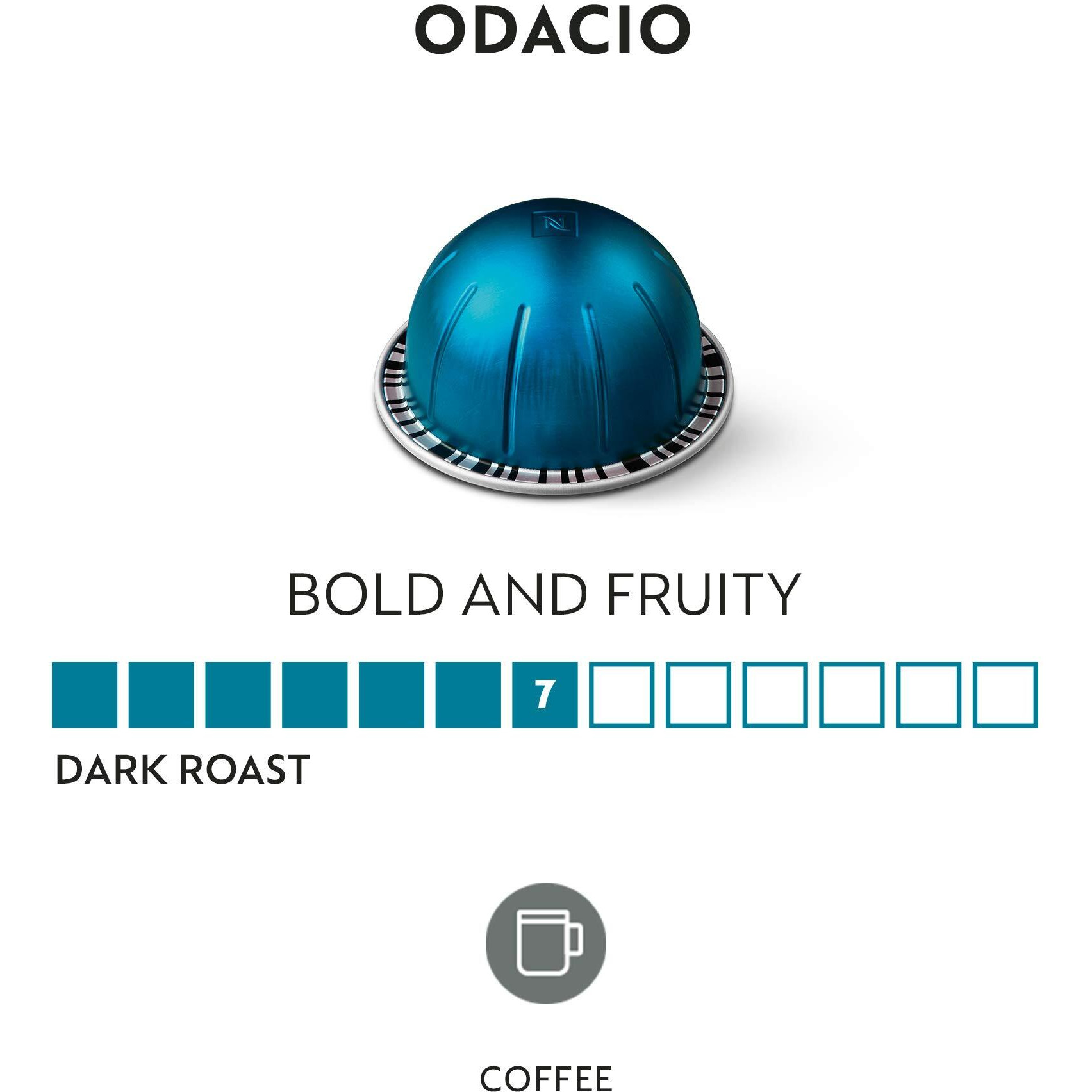 Nespresso Capsules Vertuo, Odacio, Medium Roast Coffee, 40-Count Coffee Pods