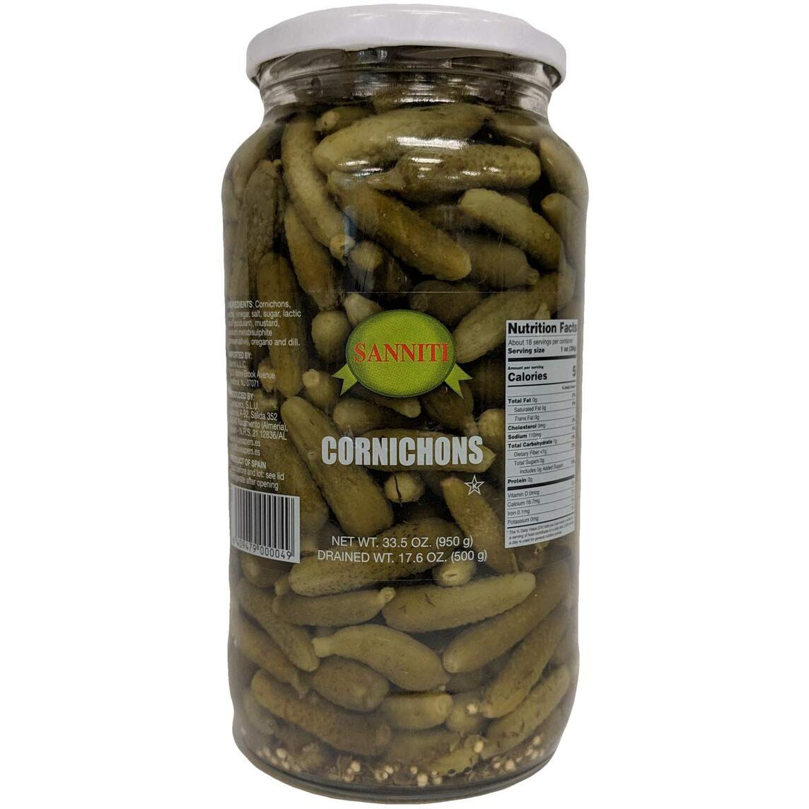 Sanniti Spanish Cornichons - 33.5 Ounce