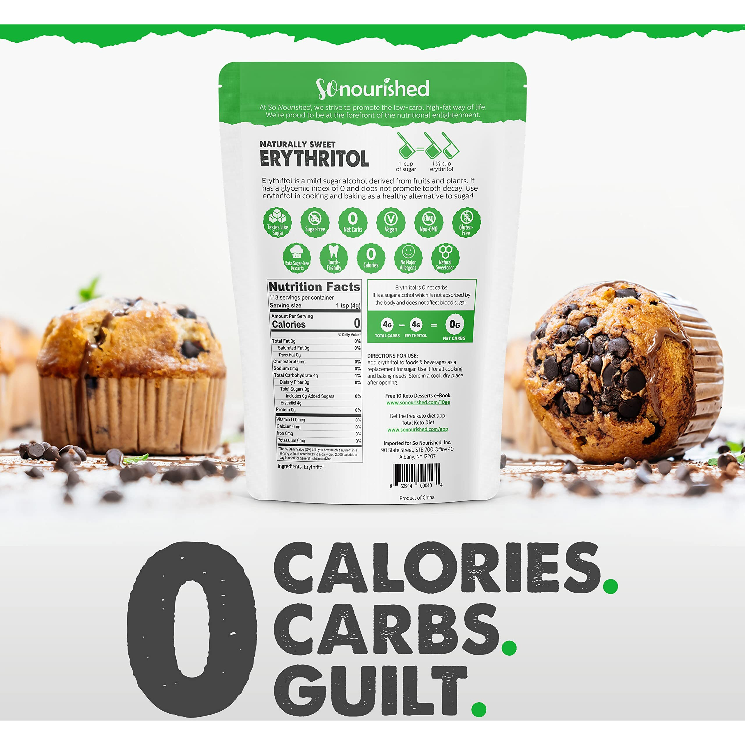 Erythritol Sweetener Granular - 11 Sugar Substitute, Keto - 0 Calorie, 0 Net Carb, Non-Gmo (2.5 Lbs / 40 Oz)