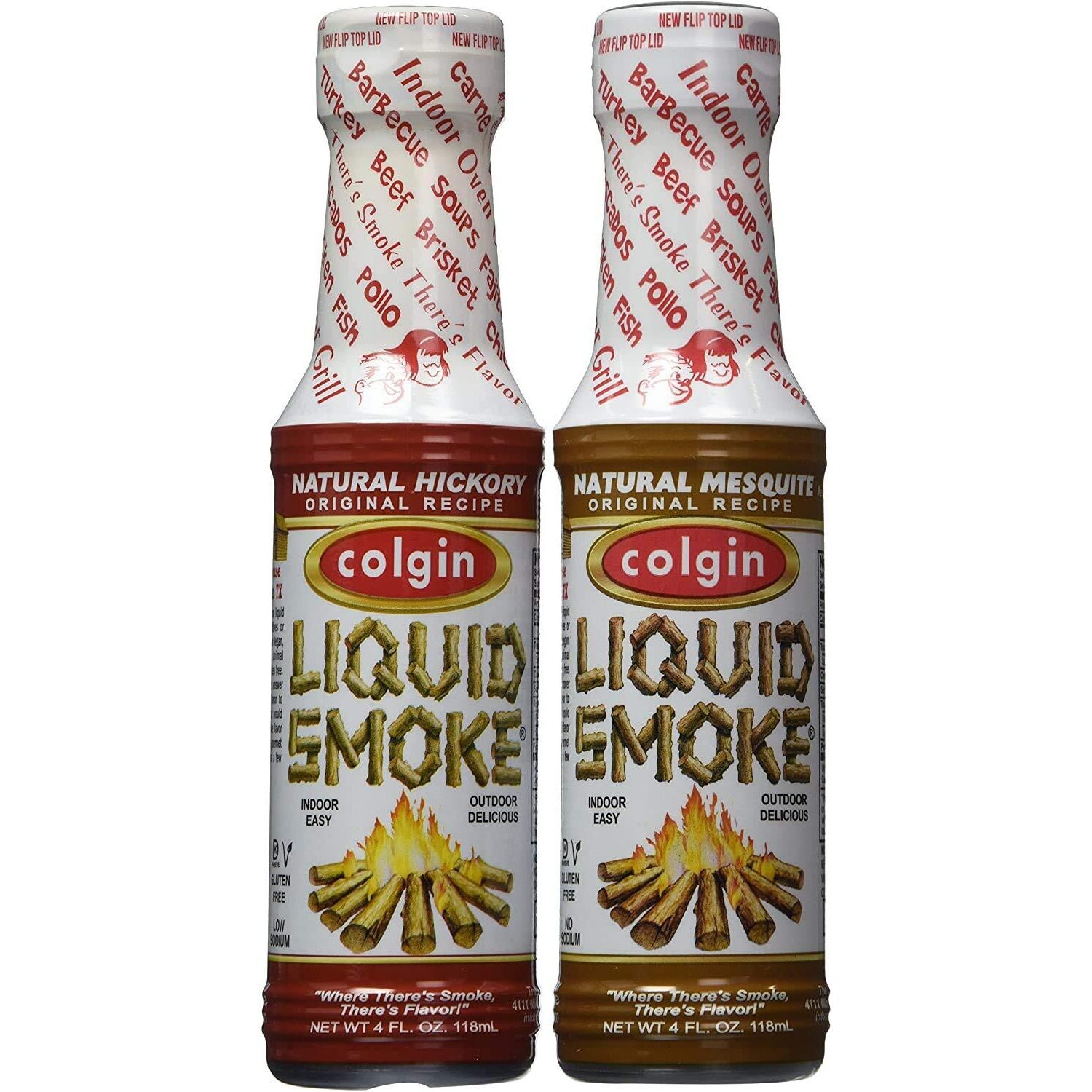 Bundle - 2 Items Colgin Gourmet Liquid Smoke - Natural Mesquite And Natural Hickory Flavors (4 Oz Each)