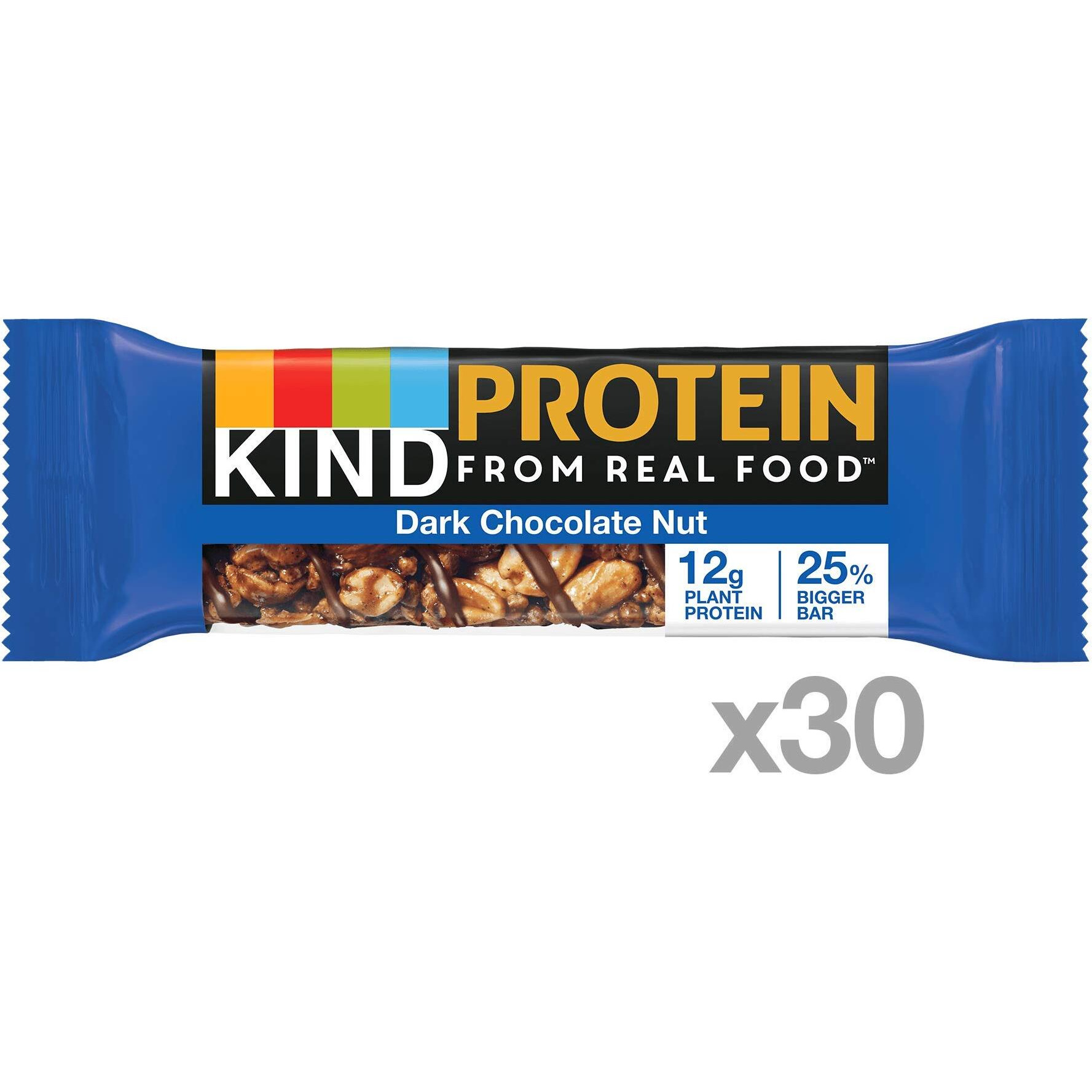 Kind Protein Bars Dark Chocolate Nut, Gluten Free, 12G Protein, 1.76 Oz, Double Dark Chocolate Nut, 30 Count