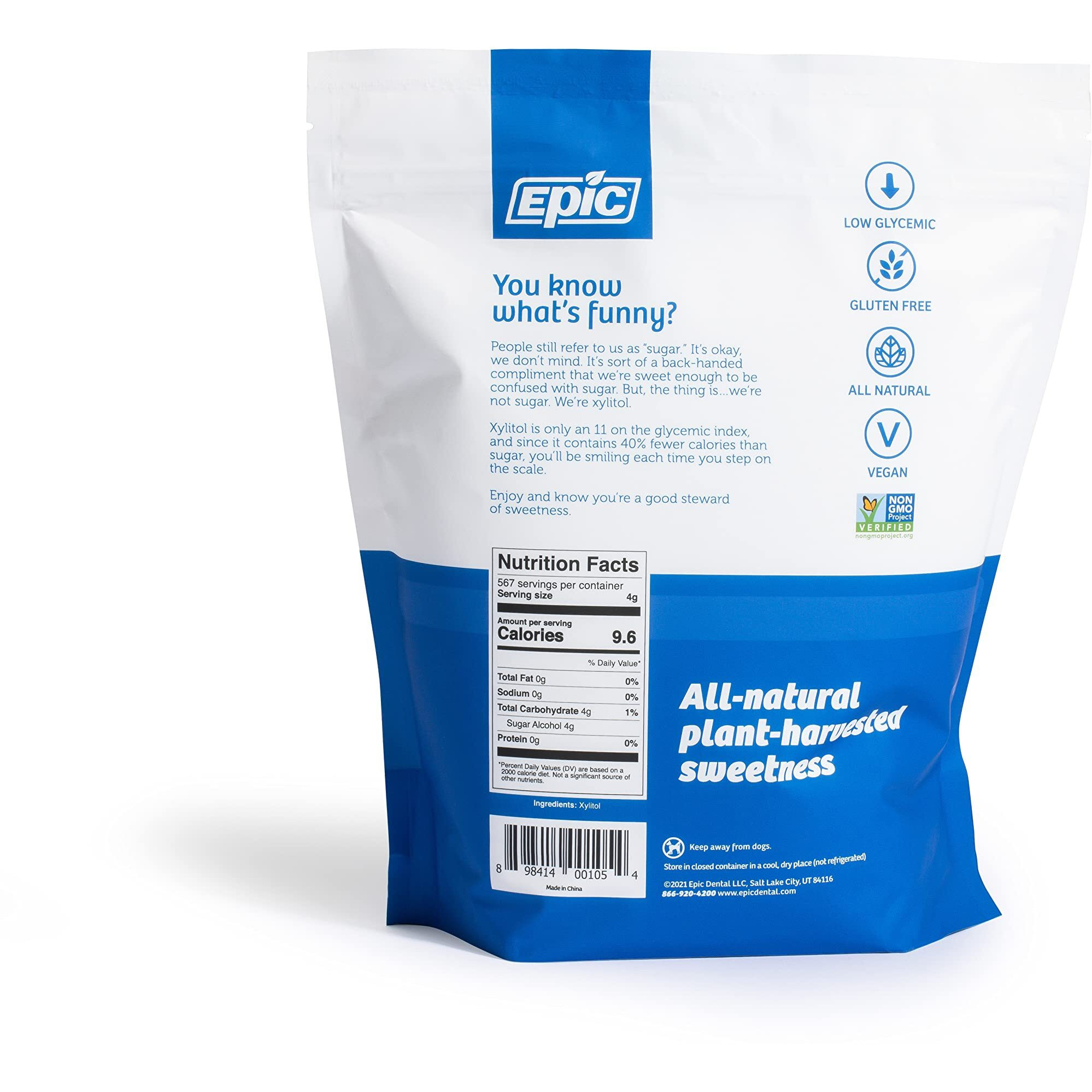 Epic Dental 100% Xylitol Sweetener Pouch (5 Pounds)