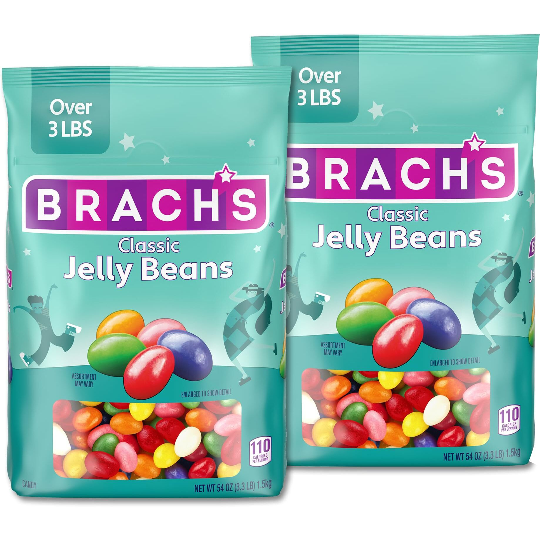 Brach's Classic Jelly Beans, Assorted Flavors, Easter Candy, 54 Ounce Bag (Pack Of 2)