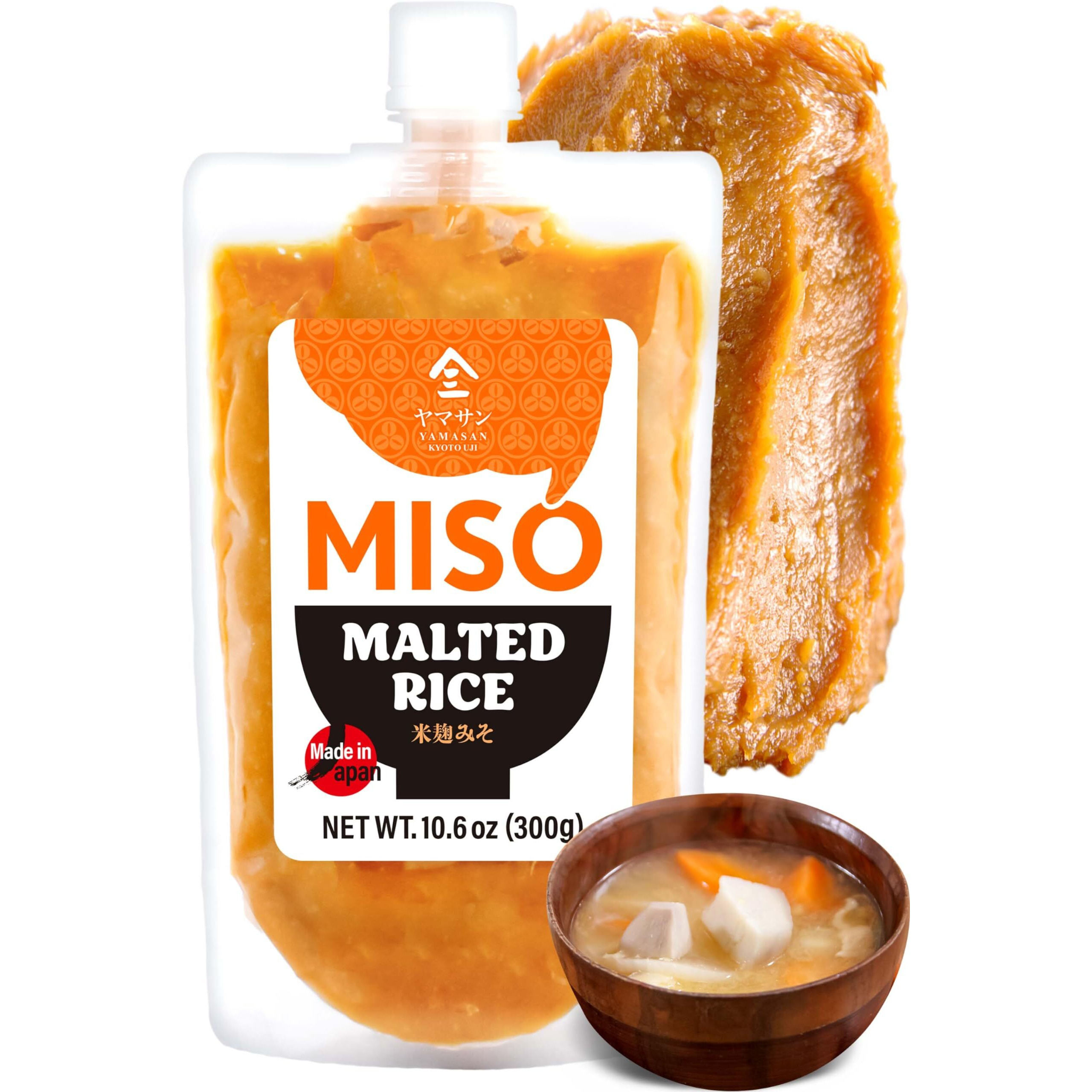 Miso Paste Malted Rice, Handmade In Kyoto Japan 300G(10.58Oz),Non-Gmo,Non-MsgYamasan