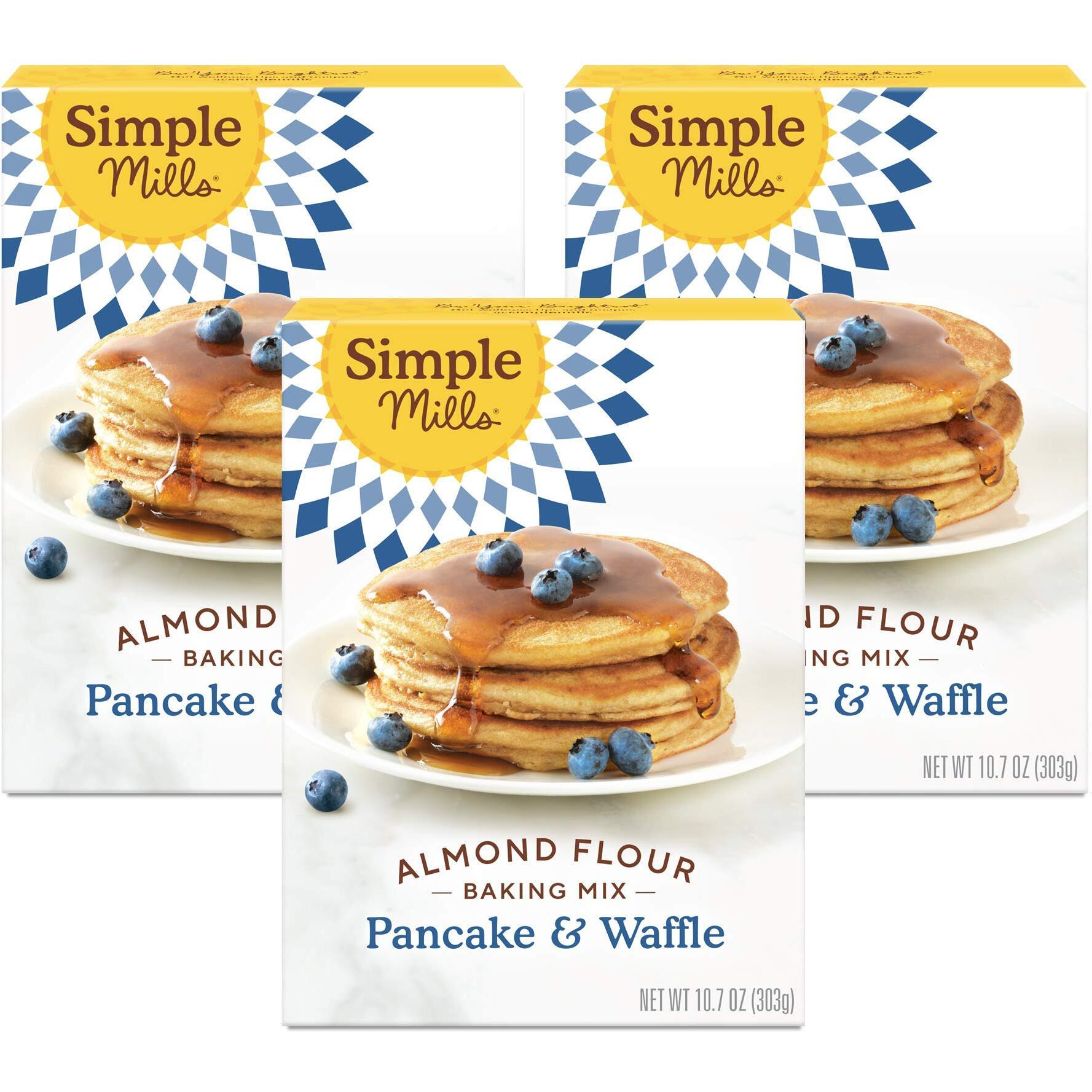 Simple Mills Almond Flour Pancake & Waffle Mix, Original - Gluten Free, Plant Based, Paleo Friendly, Breakfast 10.7 Ounce (Pack Of 3)