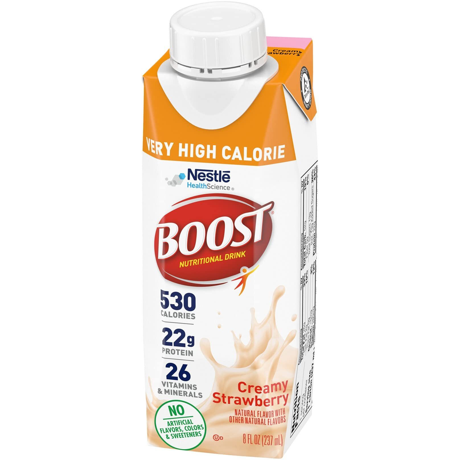 Boost Very High Calorie Strawberry Nutritional Drink - 22G Protein, 530 Nutrient Rich Calories, 8 Fl Oz (Pack Of 24)