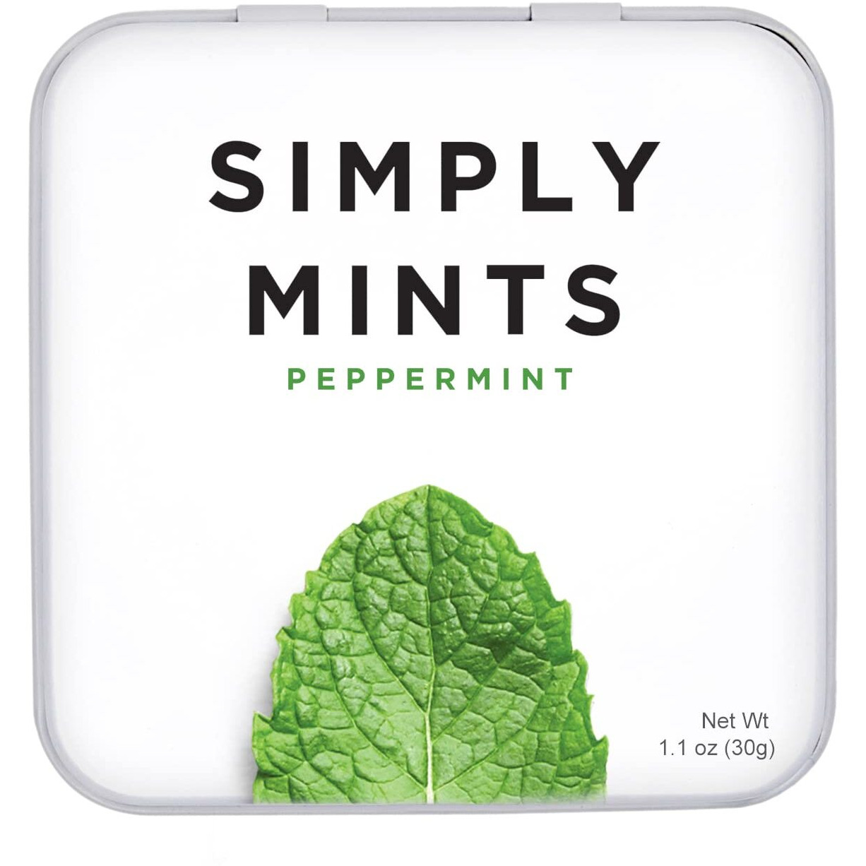 Natural Breath Mints By Simply Gum | Peppermint | Pack Of Six (270 Pieces Total) | Breath Freshening, Vegan, Non-Gmo, Nothing Artificial