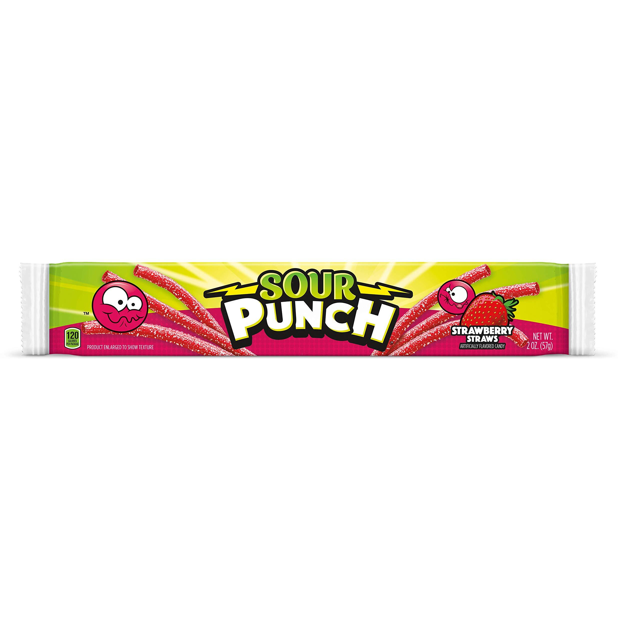 Sour Punch Strawberry Sour Straws 2Oz Tray (Pack Of 24)