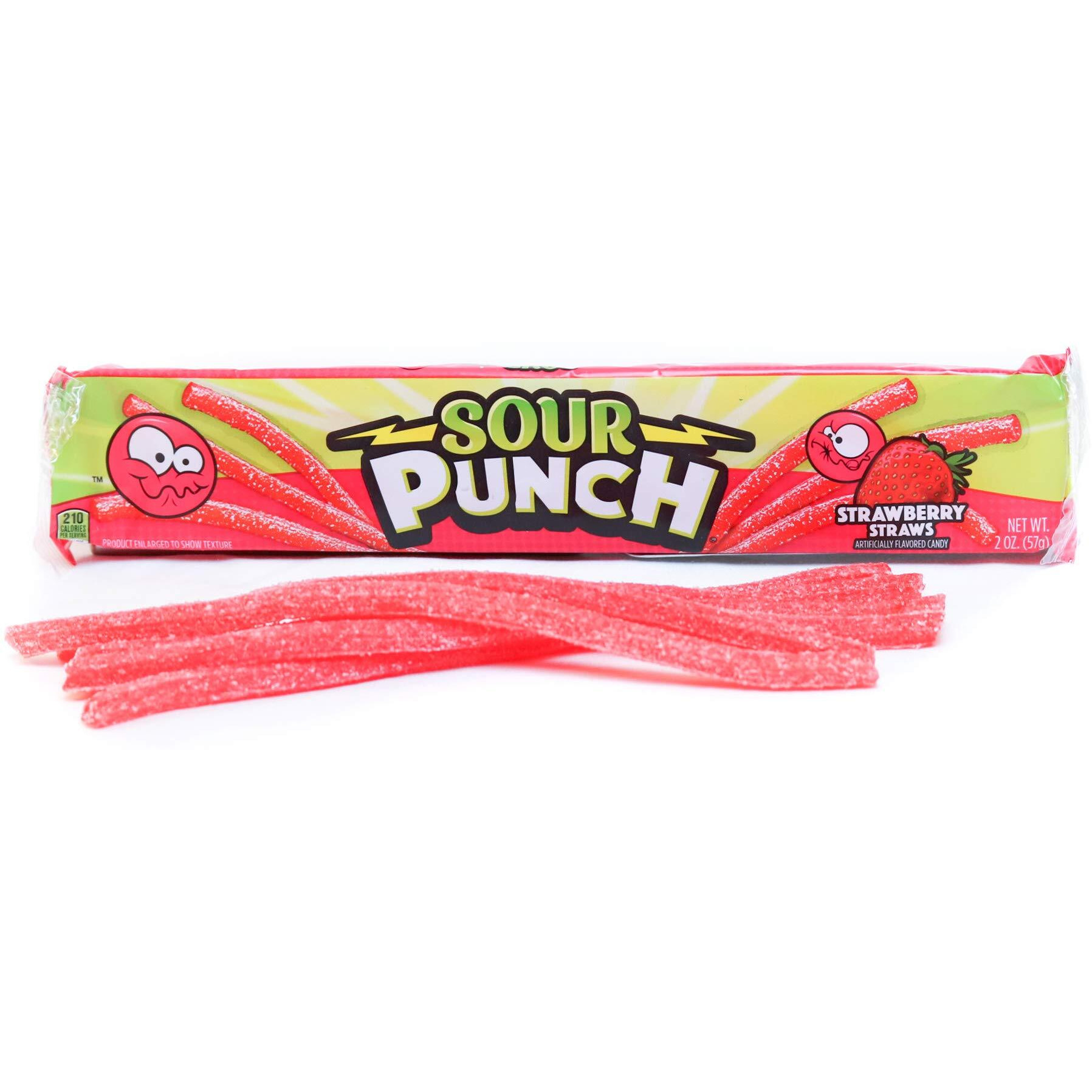 Sour Punch Strawberry Sour Straws 2Oz Tray (Pack Of 24)