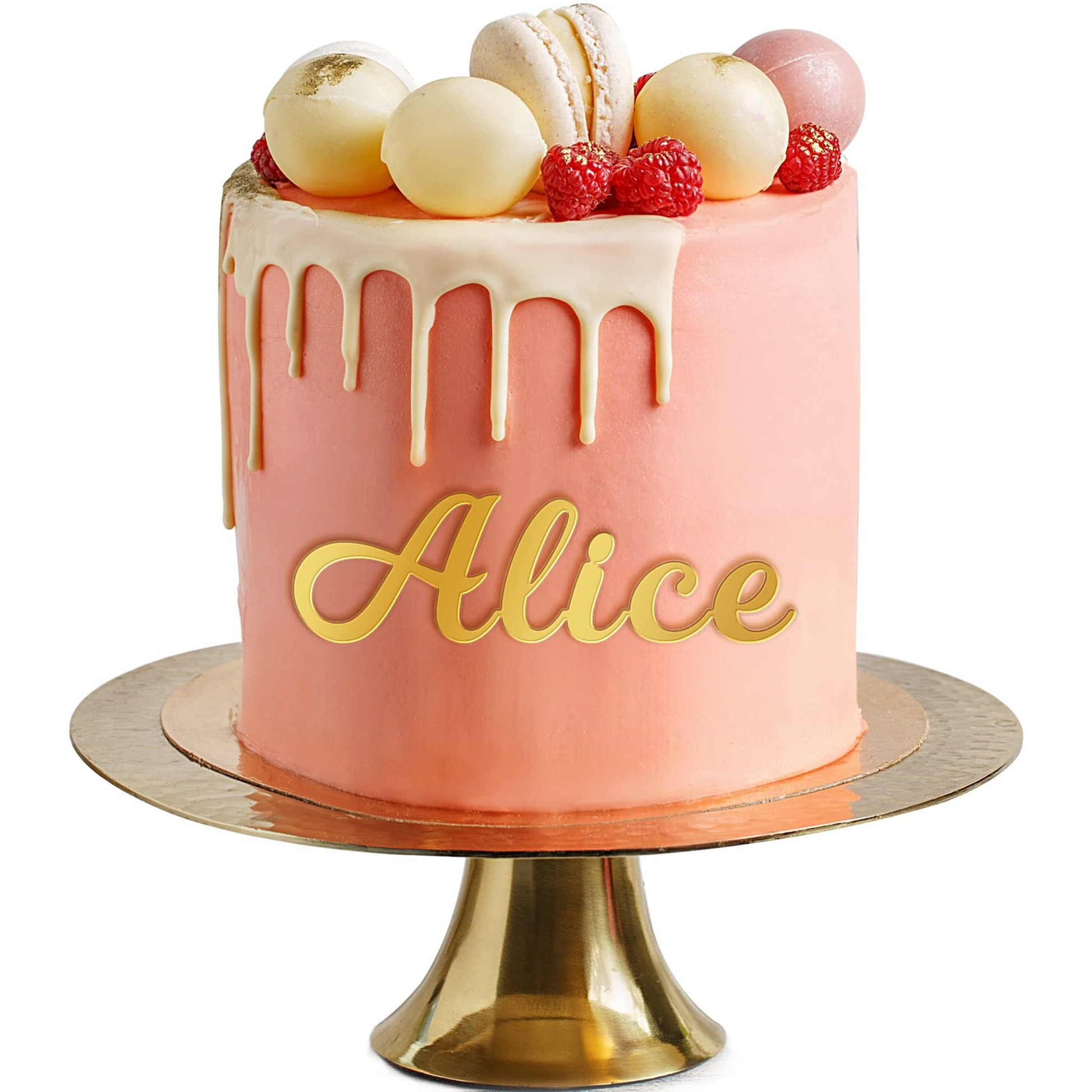 Personalized Cake Topper For Birthday Wedding With Any Text Numbers Mirror Acrylic Cake Toppers Cake Decoration For Birthday Anniversary Baby Shower Graduation (Gold)