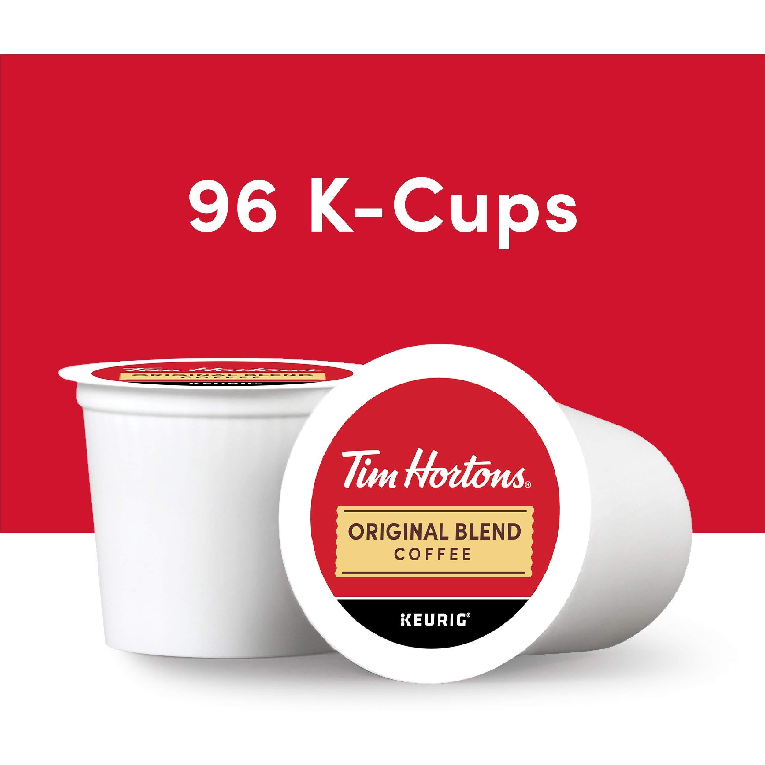 Tim Hortons Original Blend, Medium Roast Coffee, Single-Serve K-Cup Pods Compatible With Keurig Brewers, 96Ct K-Cups, Red