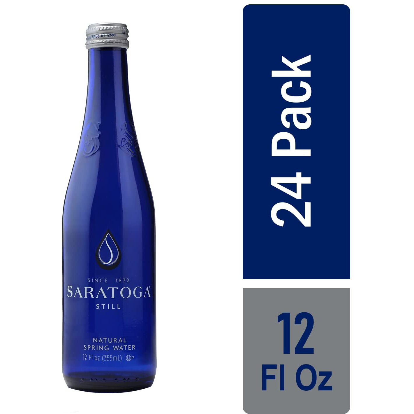 Saratoga Natural Spring Water - 12 Oz. (Non-Carbonated, Pack Of 24)