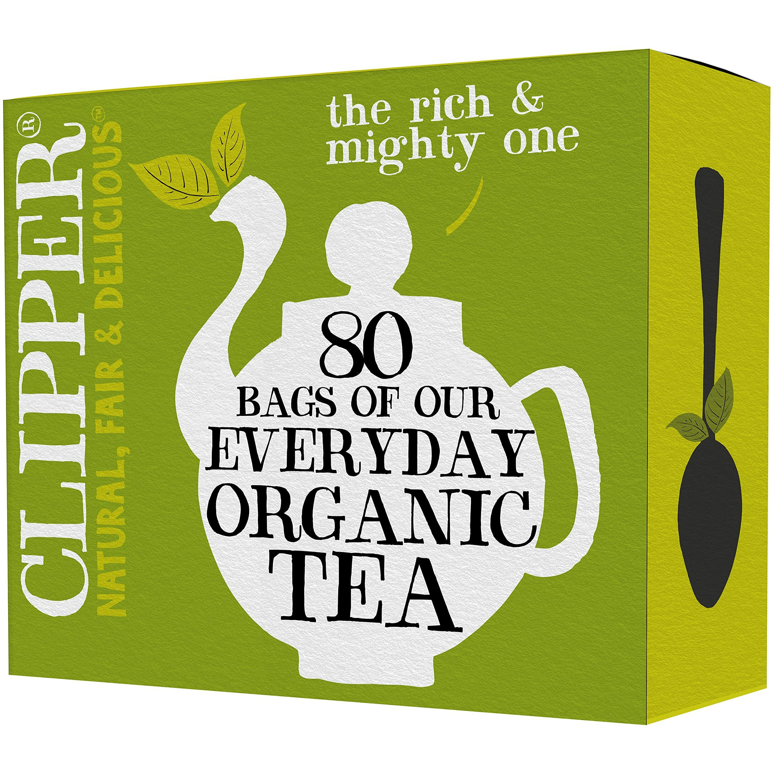 Clipper Organic Fairtrade Everyday - Usda Organic, Non-Gmo, Fair Trade, Sustainable Caffeinated Tea, 1 Pack, 80 Unbleached Tea Bags