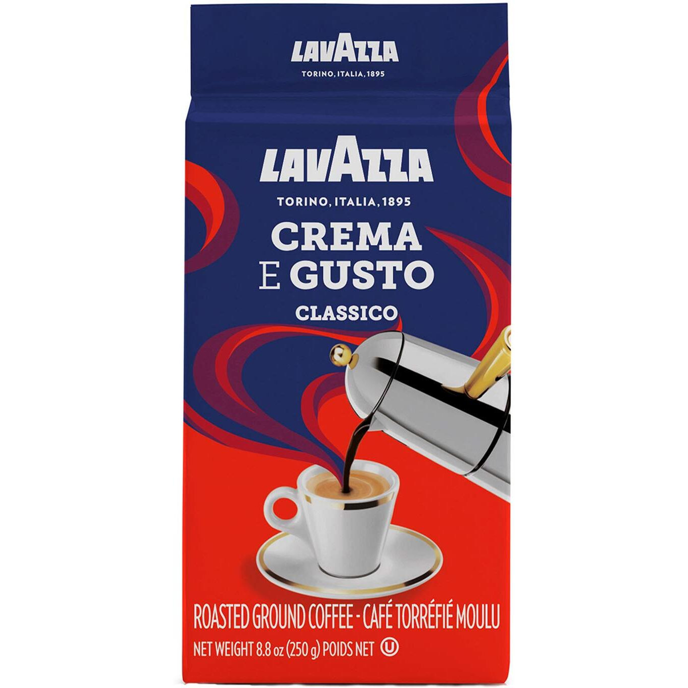 Lavazza Espresso Dark Roast Ground Coffee, 8.8Oz Bricks (4 Pack), Authentic Italian Blend Roasted In Italy, Non Gmo