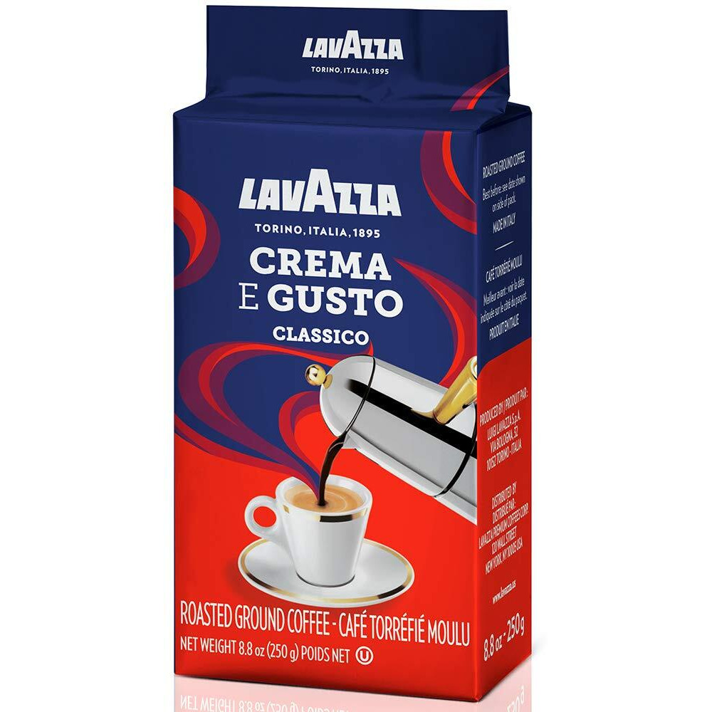 Lavazza Espresso Dark Roast Ground Coffee, 8.8Oz Bricks (4 Pack), Authentic Italian Blend Roasted In Italy, Non Gmo