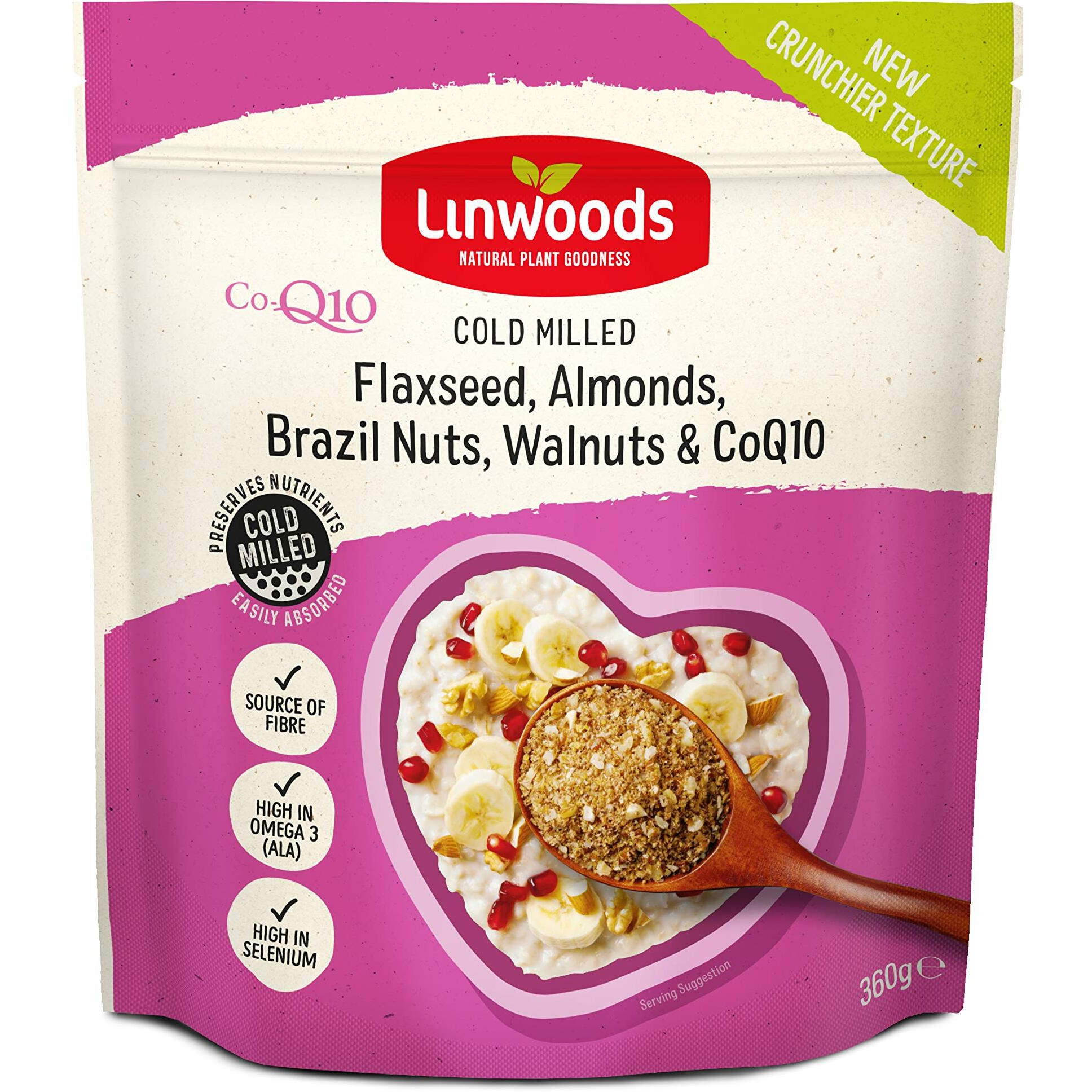 Linwoods Organic Milled Flaxseed, Almonds, Brazil Nuts, Walnuts And Co-Q10-360G