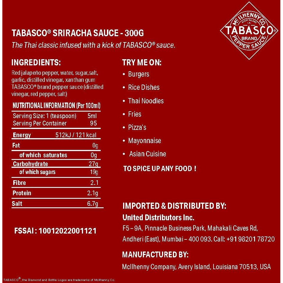 Tobasco Sriracha Sauce, 256 Ml