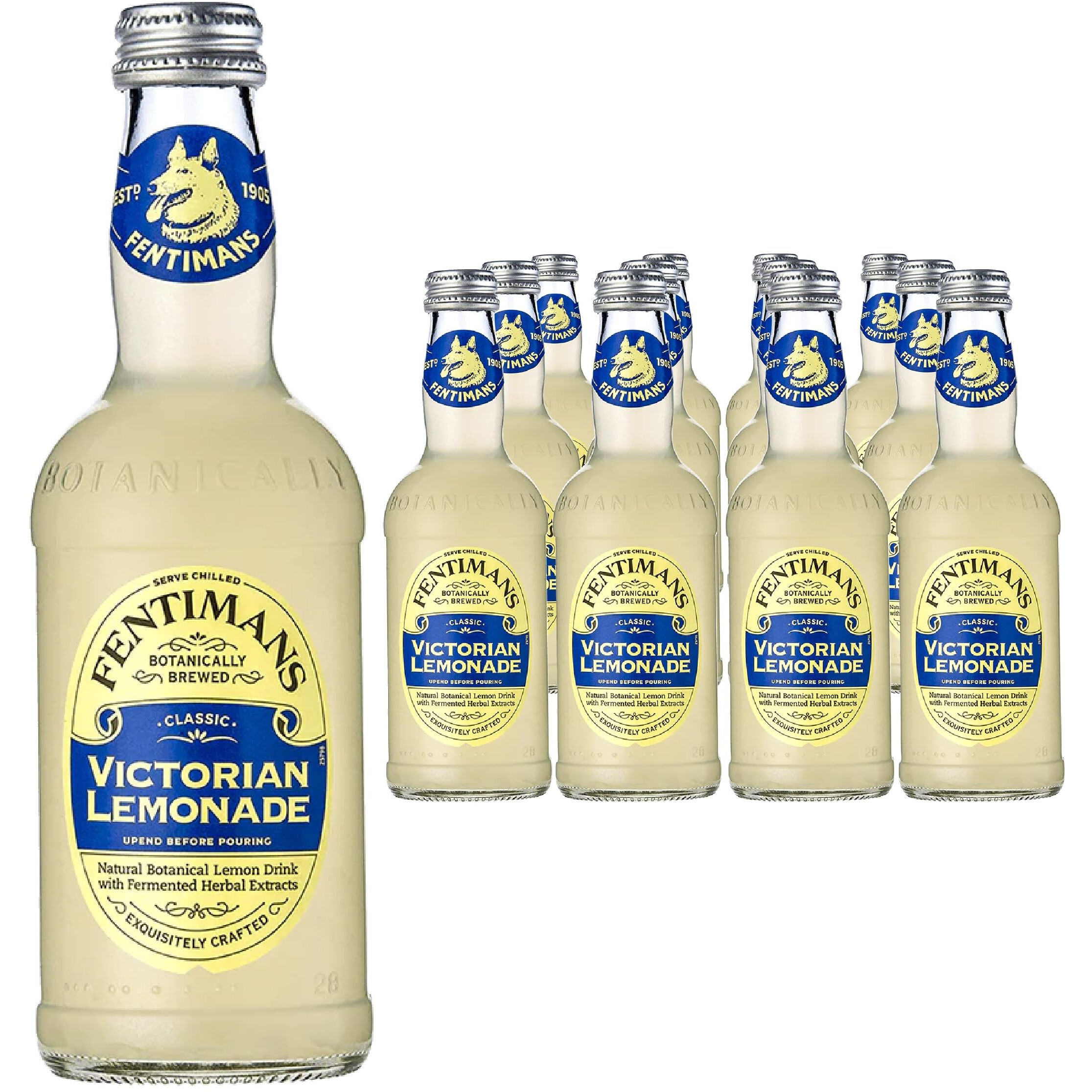Fentimans Sparkling Lemonade - Botanically Brewed Lemonade, Lemon Sparkling Water, Craft Soda, Mixer, Natural Ingredients - 9.3 Fl Oz (Pack Of 12)